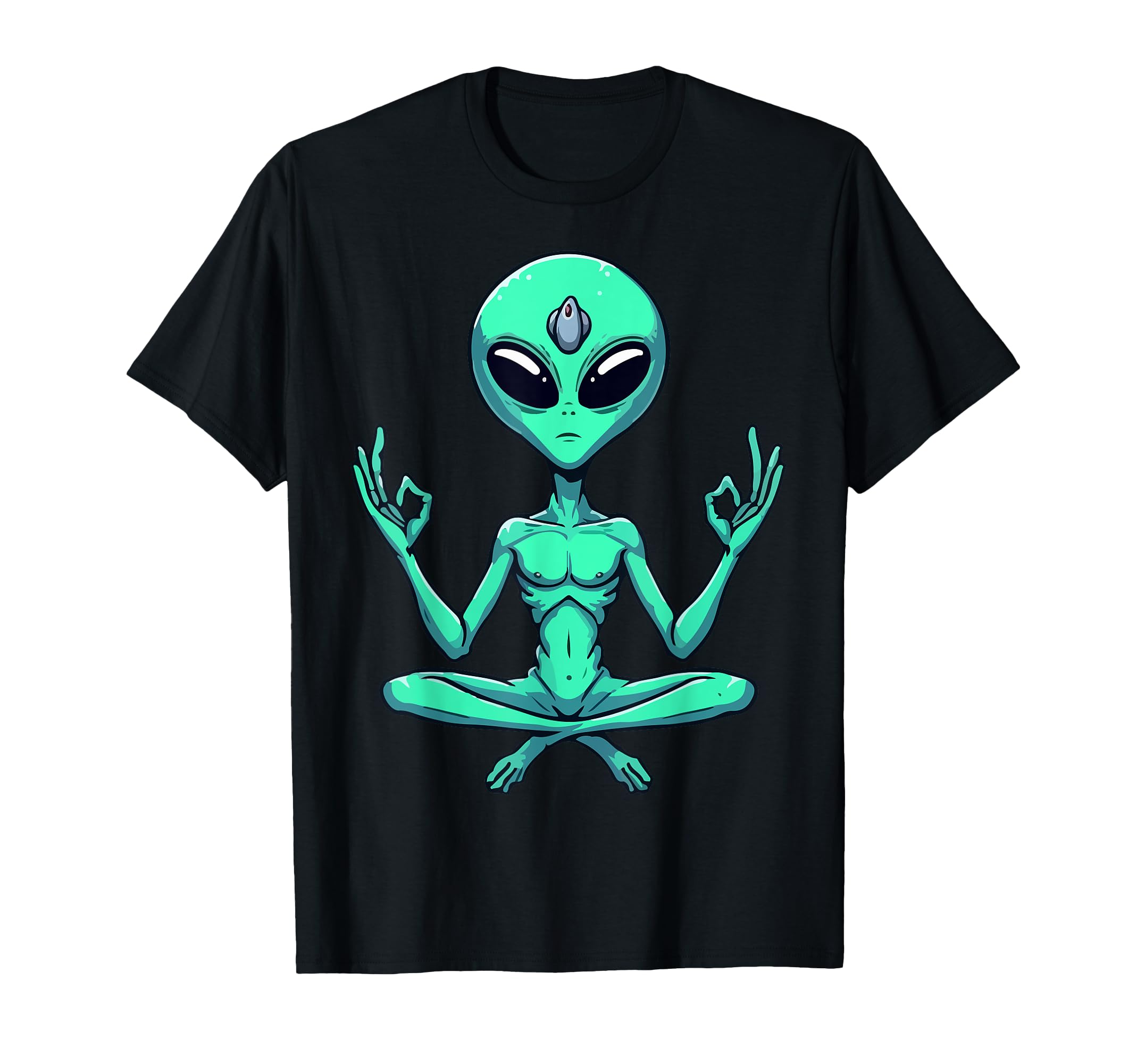 Meditation Alien Yoga Pose Relaxing T-Shirt - Unique Graphic Men Women - T-Shirt, Sweatshirt, Hoodie