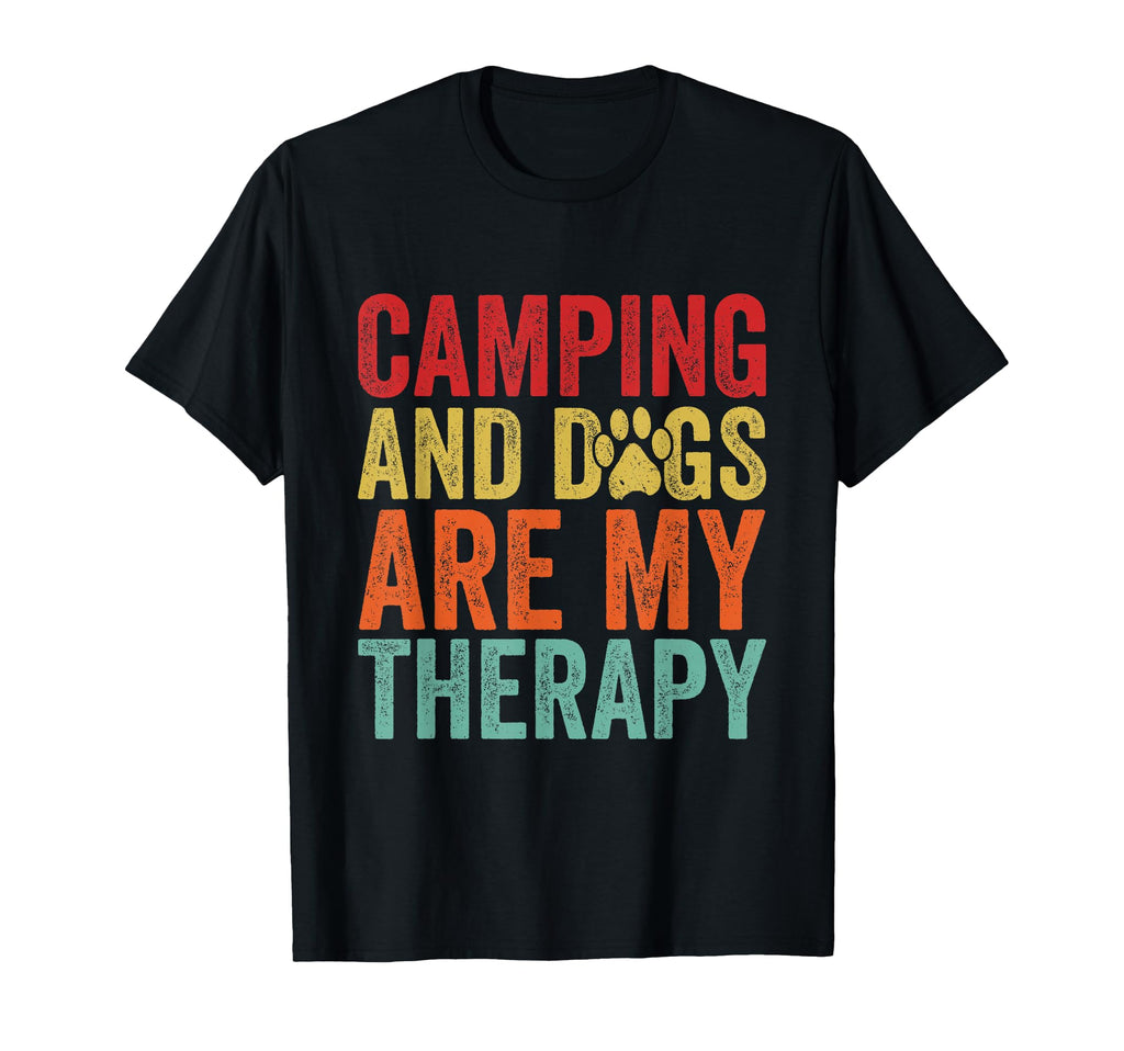 Camping And Dogs Are My Therapy T-Shirt - Minimalist Print for Adults - T-Shirt, Sweatshirt, Hoodie
