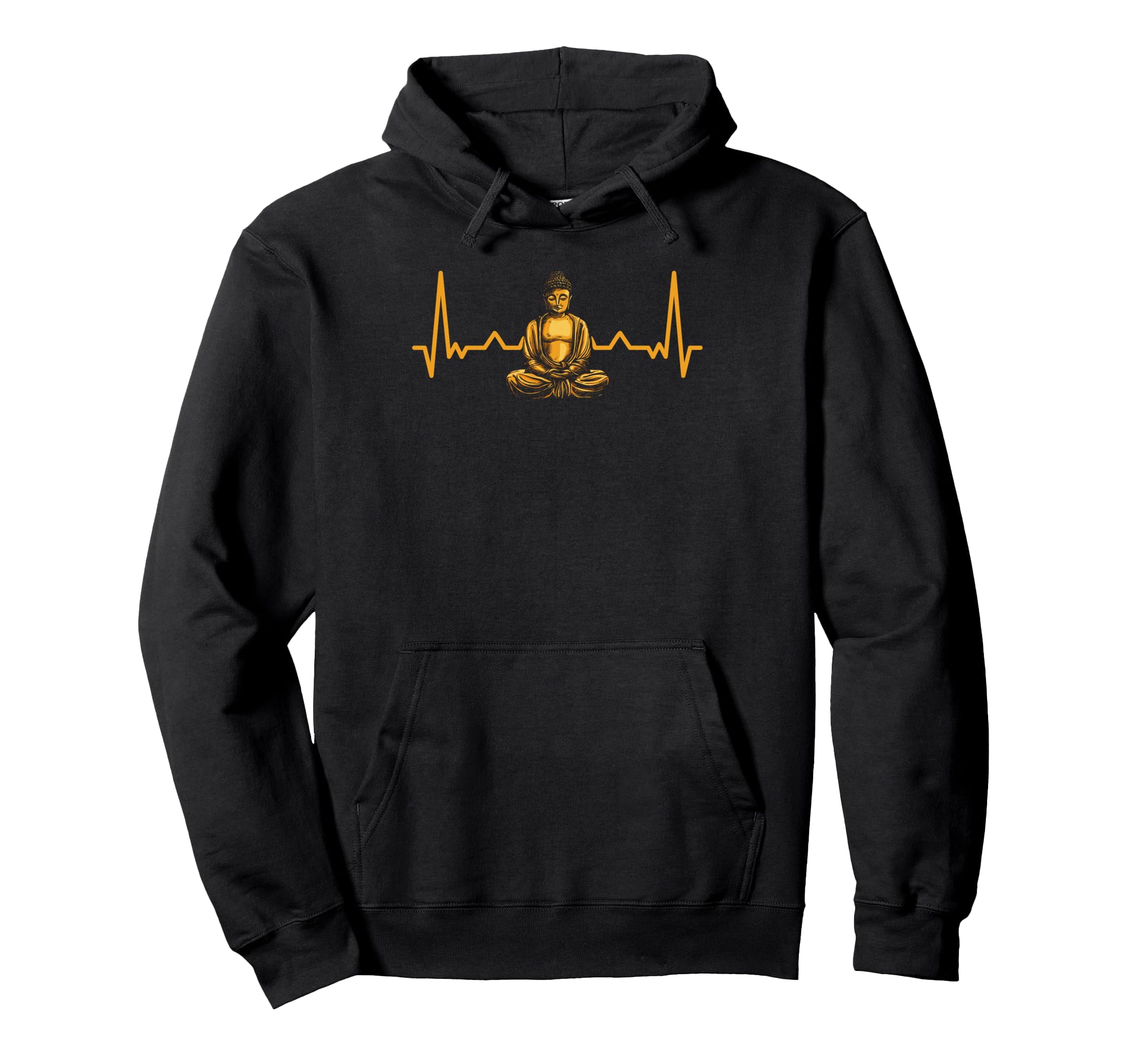 Mindfulness Buddha Heartbeat Meditation Hoodie - Trendy Graphic Unisex - T-Shirt, Sweatshirt, Hoodie