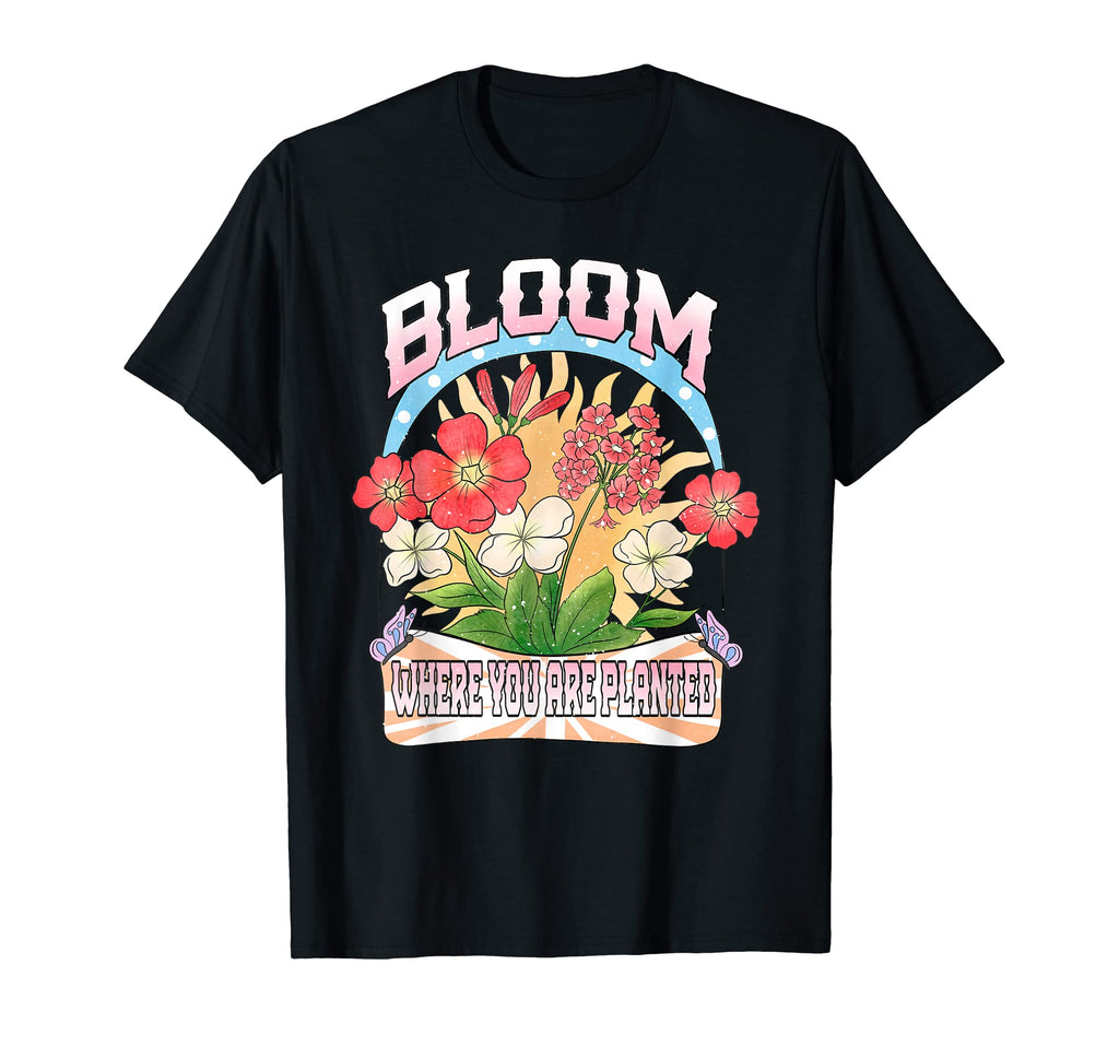 Positivity 70S Floral Boho Mental T-Shirt - Graphic Print for Adults - T-Shirt, Sweatshirt, Hoodie