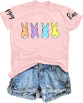 VILOVE Easter Shirt Women Cute Bunny Graphic Tee Happy Easter Letter Printed Tshirts Casual Short Sleeve Easter Gift Tops - T-Shirt, Sweatshirt, Hoodie