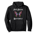 Antisocial Butterfly Aesthetic Funny Hoodie - Aesthetic Graphic Men Women - T-Shirt, Sweatshirt, Hoodie