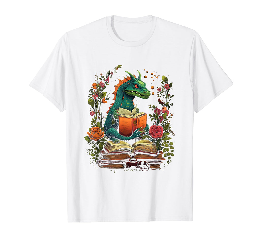 Book Dragon Reading Books Bookworm Fantasy T-Shirt - Unique Graphic Unisex - T-Shirt, Sweatshirt, Hoodie