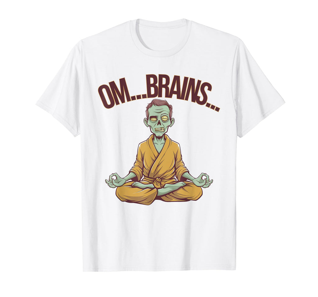Meditating Zombie Om Brains Yoga T-Shirt - Casual Everyday Wear for Adults - T-Shirt, Sweatshirt, Hoodie