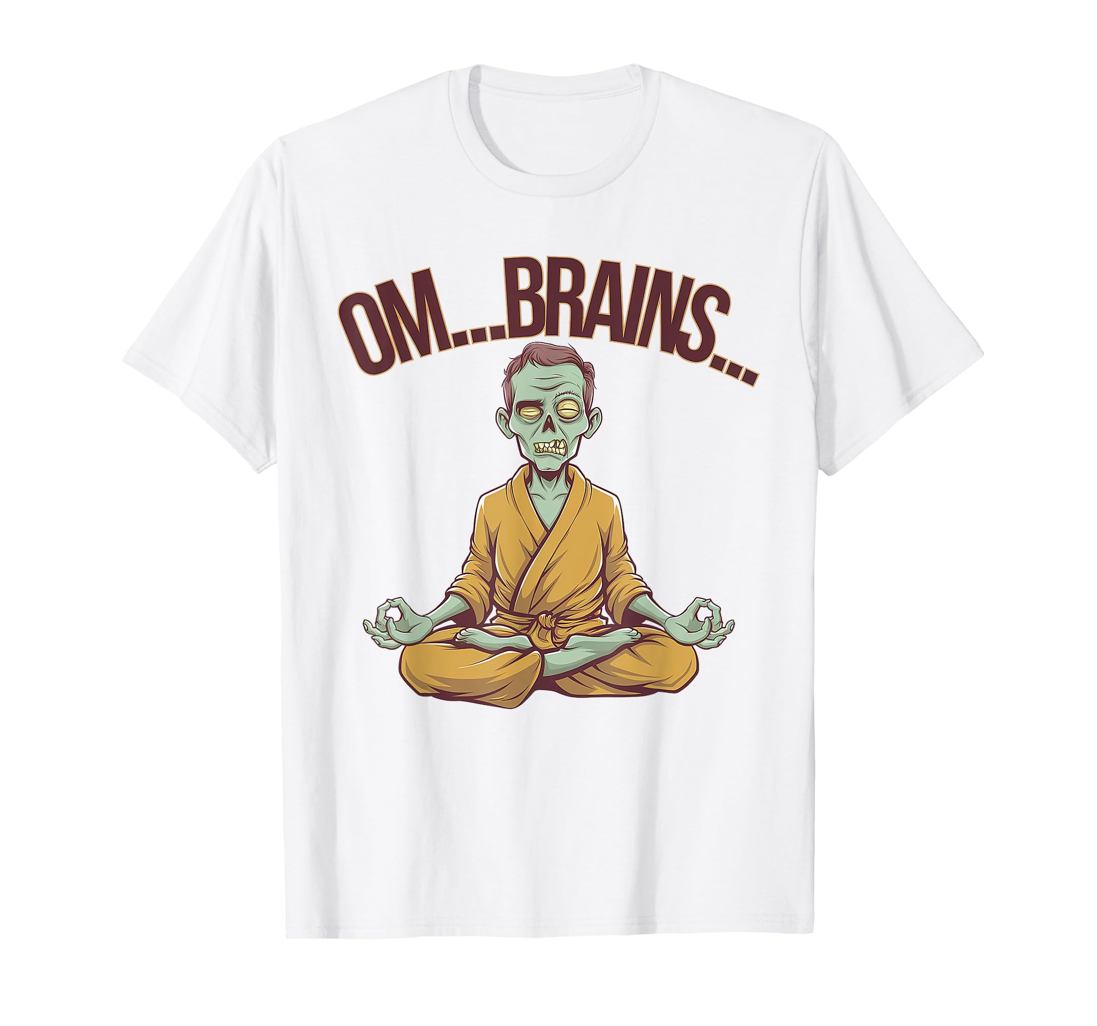 Meditating Zombie Om Brains Yoga T-Shirt - Casual Everyday Wear for Adults - T-Shirt, Sweatshirt, Hoodie