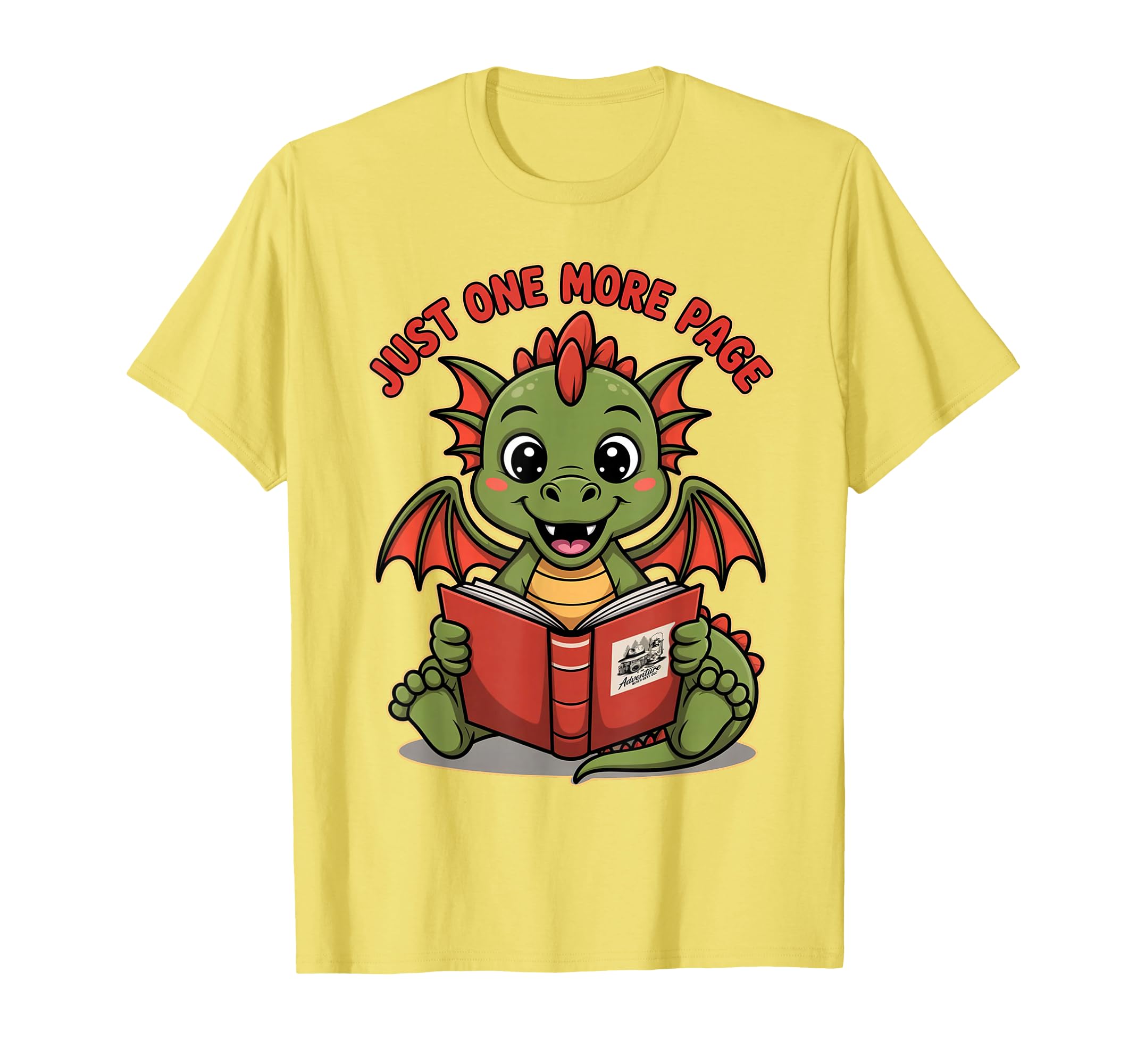 Reading Dragon Illustration T-Shirt - Fun Novelty Design for Adults - T-Shirt, Sweatshirt, Hoodie