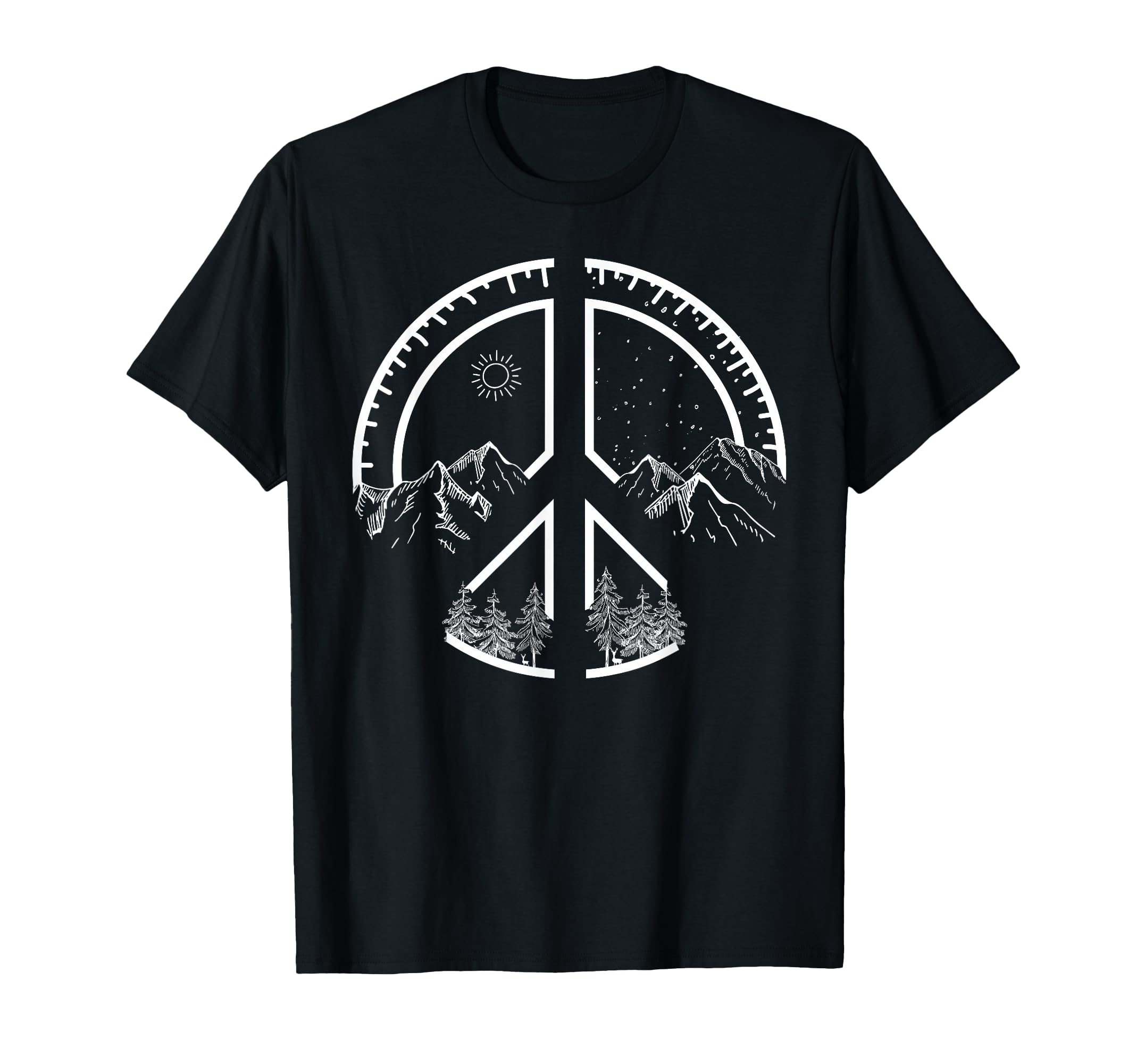 Four Seasons Peace Sign Outdoor T-Shirt - Graphic Print Men Women - T-Shirt, Sweatshirt, Hoodie