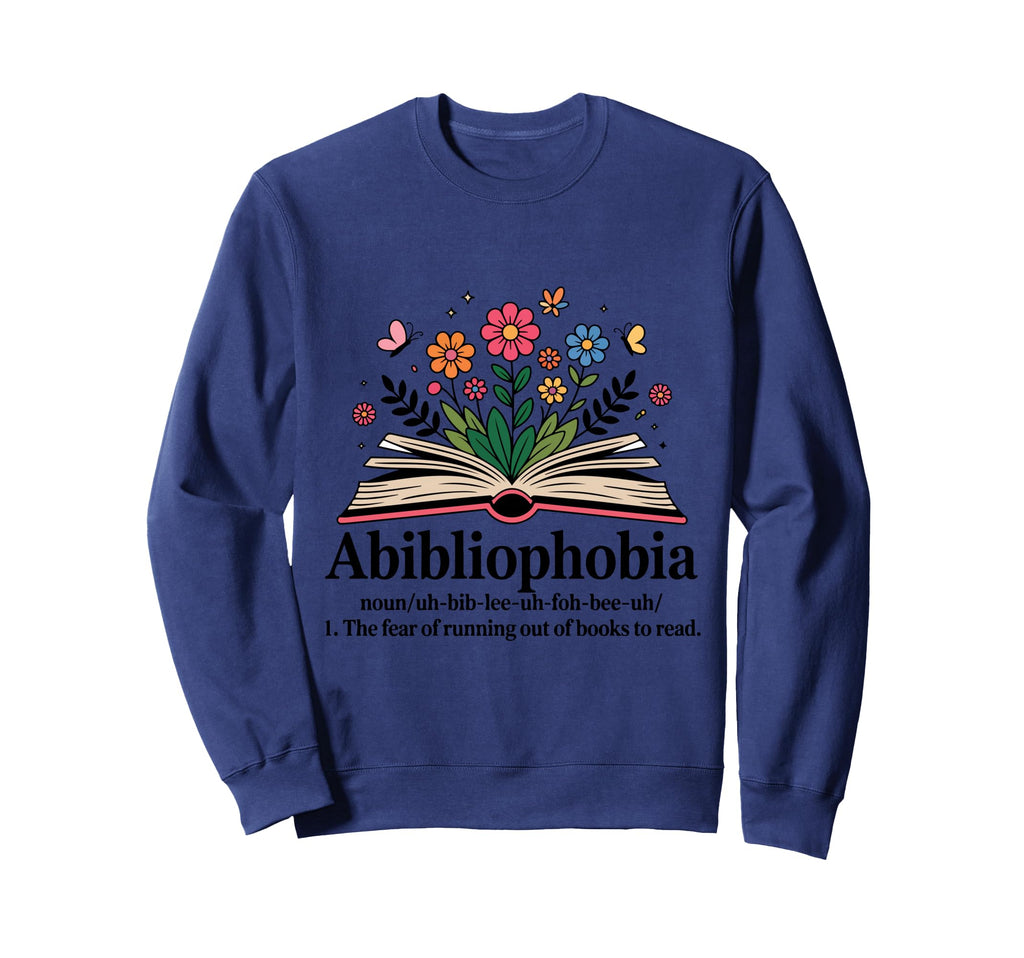 Abibliophobia Noun Fear Running Sweatshirt - Minimalist Print Men Women - T-Shirt, Sweatshirt, Hoodie