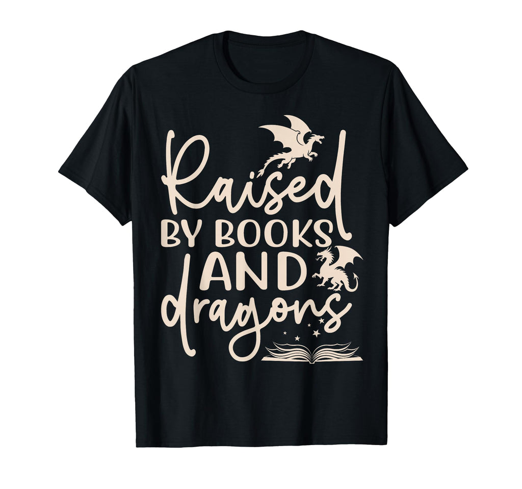 Raised Books And Dragons Fantasy T-Shirt - Casual Everyday Wear Unisex - T-Shirt, Sweatshirt, Hoodie