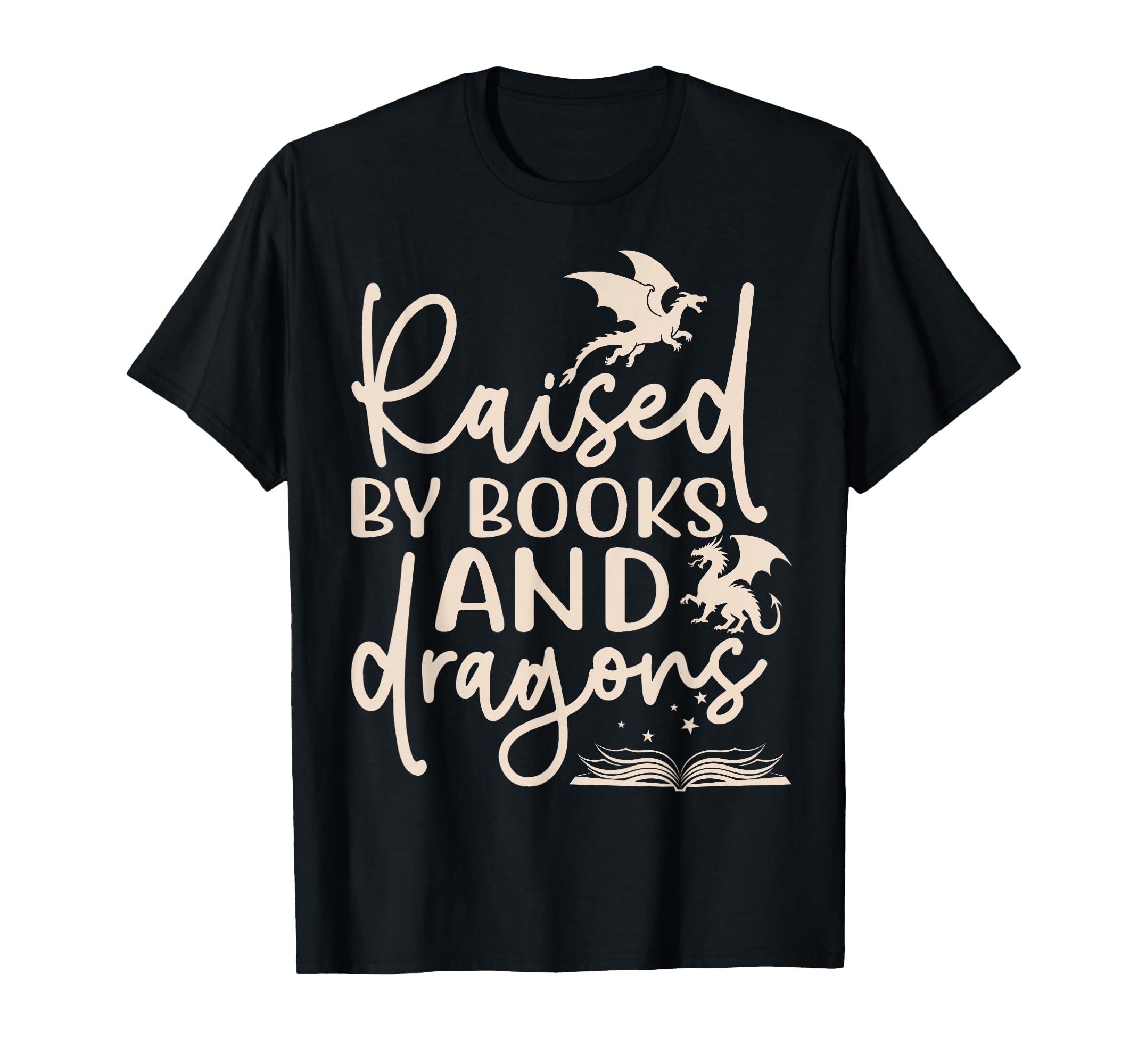 Raised Books And Dragons Fantasy T-Shirt - Casual Everyday Wear Unisex - T-Shirt, Sweatshirt, Hoodie