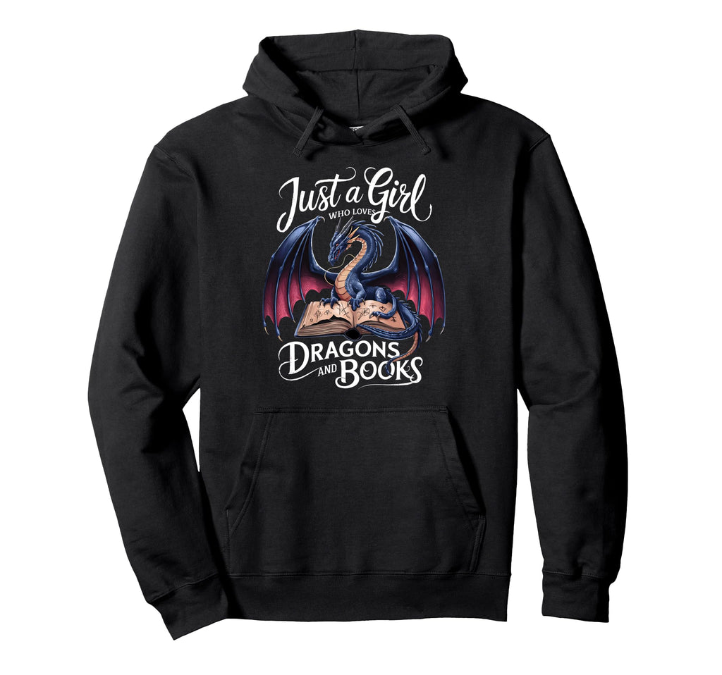 Just Who Loves Dragons And Books Reader Hoodie - Novelty Apparel Men Women - T-Shirt, Sweatshirt, Hoodie