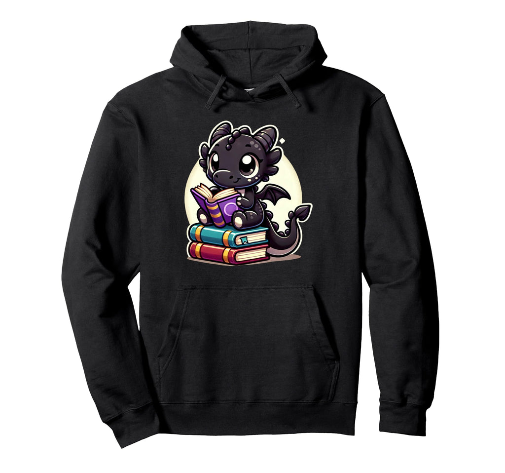 Funny Dragon Reading Book Bookworm Book Hoodie - Fun Novelty Design Unisex - T-Shirt, Sweatshirt, Hoodie