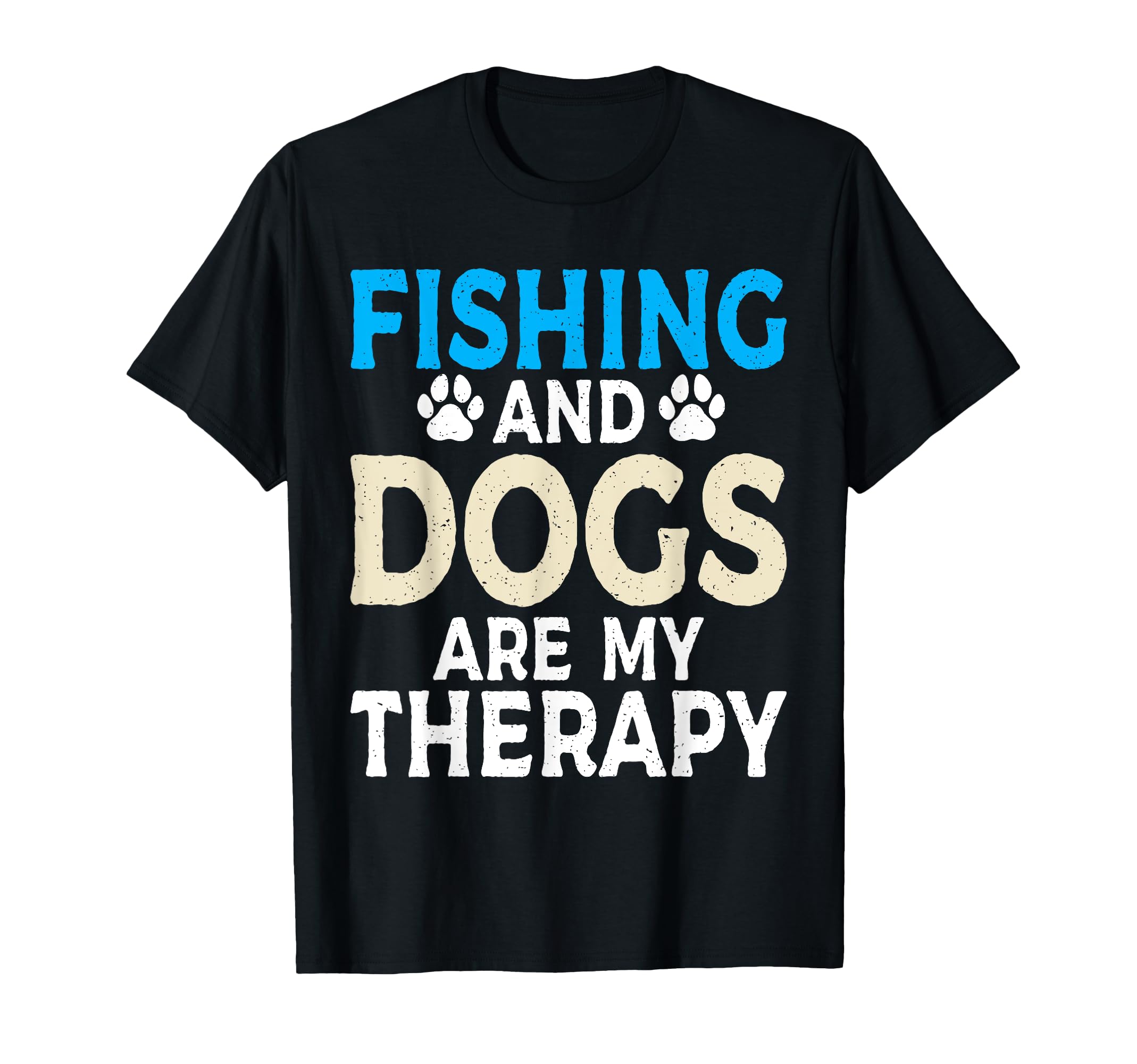 Fishing And Dogs Are My Therapy Angling T-Shirt - Graphic Print for Adults - T-Shirt, Sweatshirt, Hoodie