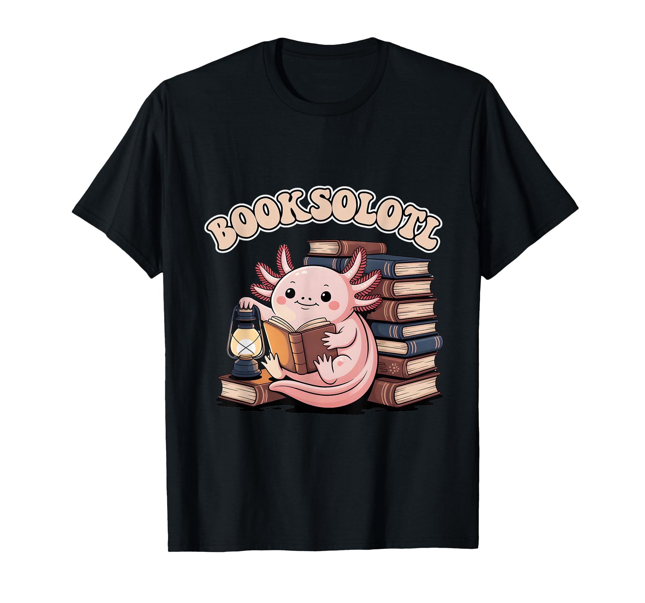 Booksolotl Axolotl Reading Book T-Shirt - Custom Art Print for Adults - T-Shirt, Sweatshirt, Hoodie