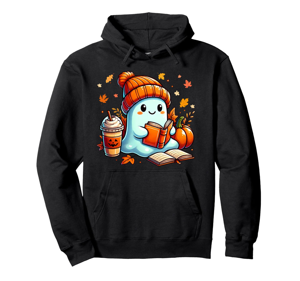 Ghost Reading Book Lovers Halloween Hoodie - Fun Novelty Design Unisex - T-Shirt, Sweatshirt, Hoodie