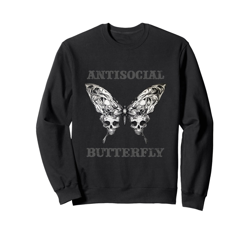 Antisocial Butterfly Gift Hoodie - Aesthetic Graphic Unisex - T-Shirt, Sweatshirt, Hoodie