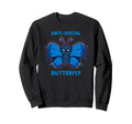 Anti Social Butterfly Sweatshirt - Fun Novelty Design for Adults - T-Shirt, Sweatshirt, Hoodie