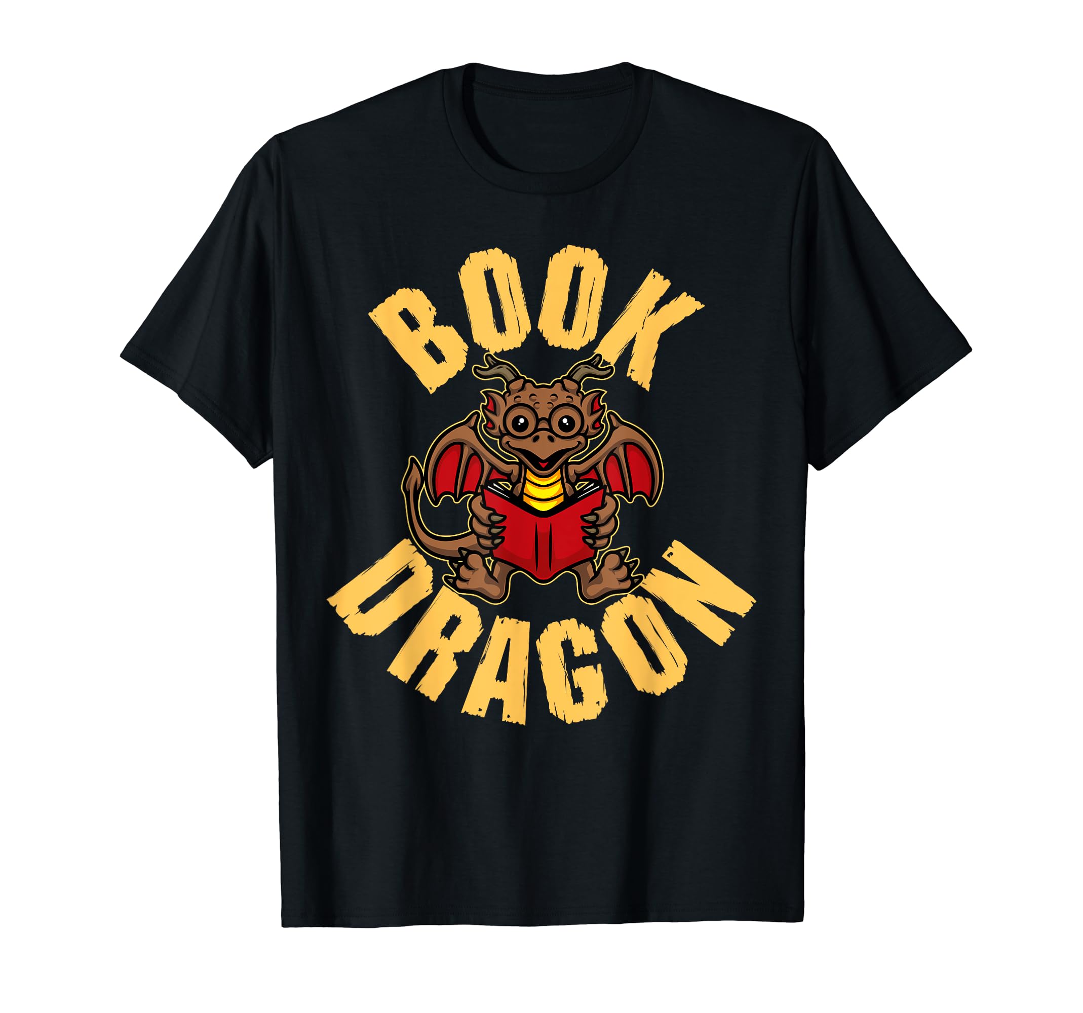Book Dragon Reading Book Funny Dragon T-Shirt - Graphic Print for Adults - T-Shirt, Sweatshirt, Hoodie