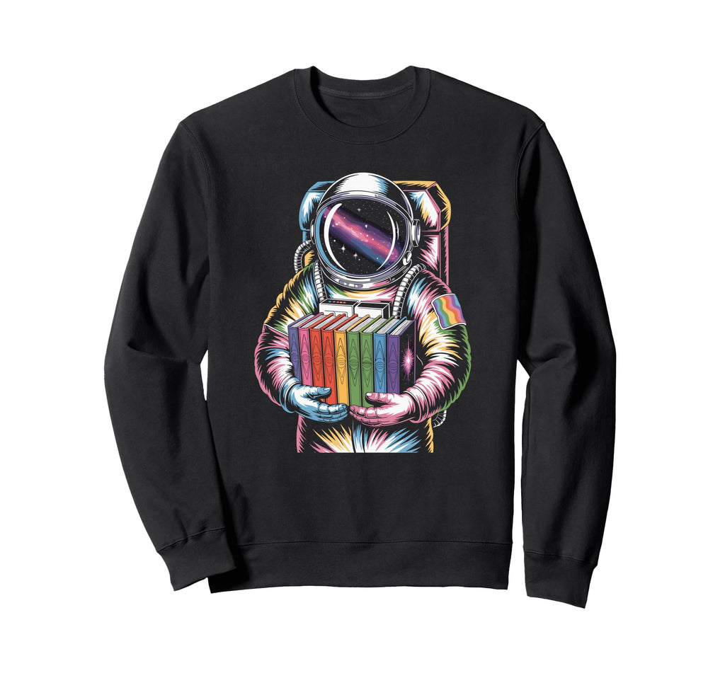 Astronaut Discovering Magical Book Sweatshirt - Novelty Apparel Men Women - T-Shirt, Sweatshirt, Hoodie