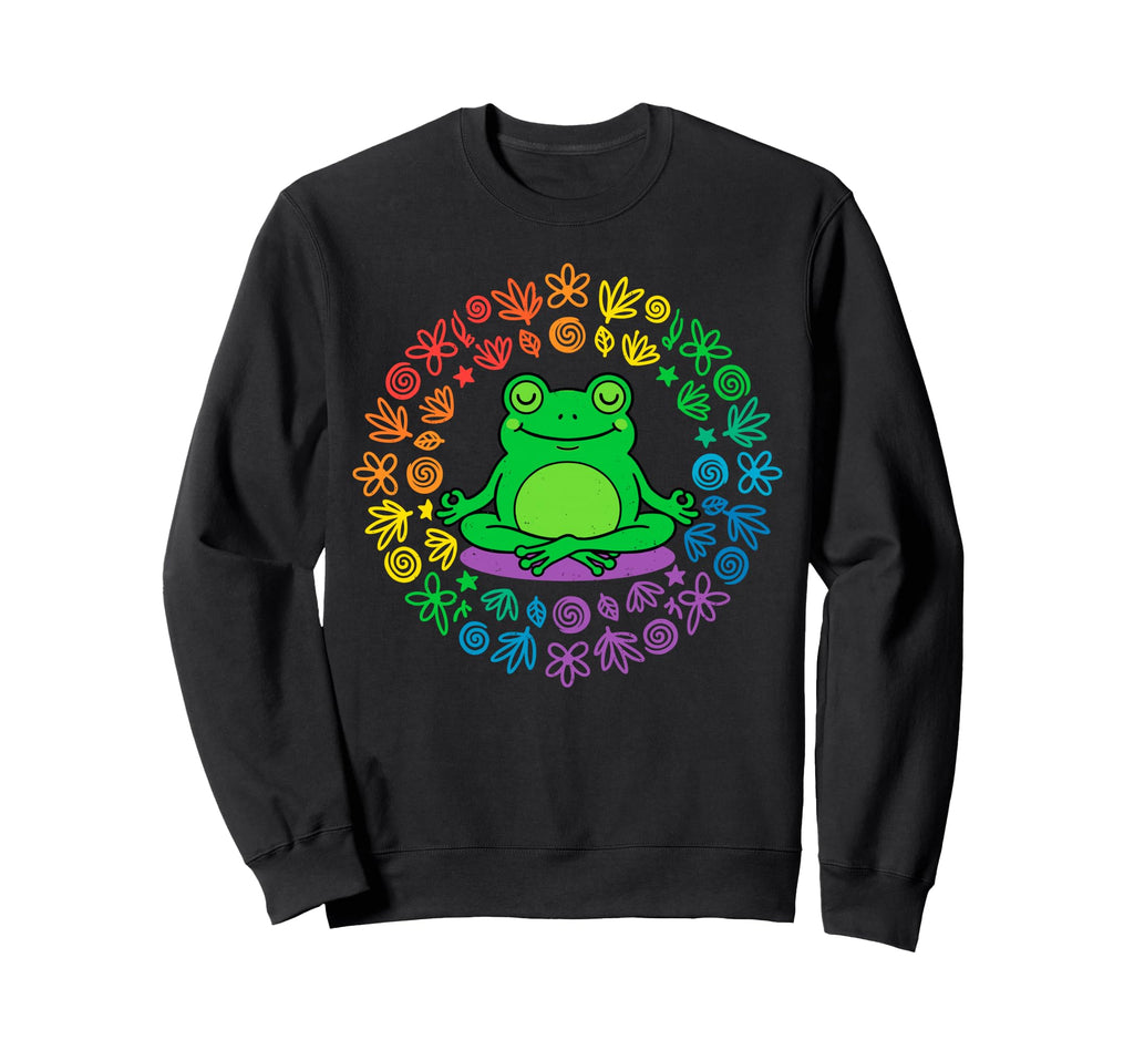 Funny Frog Yoga Lotus Pose Meditation Sweatshirt - Custom Art Print Unisex - T-Shirt, Sweatshirt, Hoodie