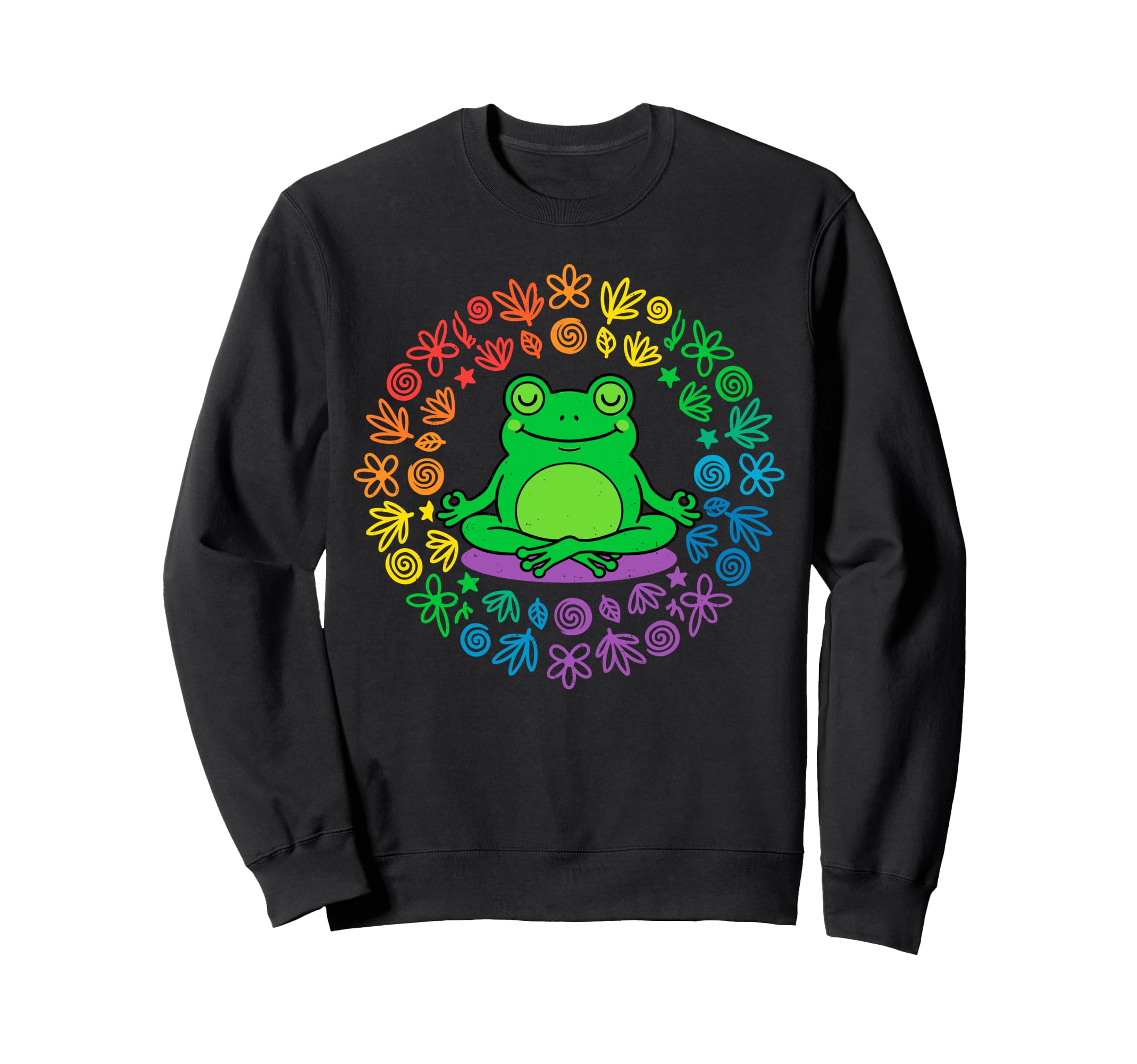 Funny Frog Yoga Lotus Pose Meditation Sweatshirt - Custom Art Print Unisex - T-Shirt, Sweatshirt, Hoodie