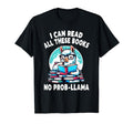 No Probllama Llama Alpaca Book Readers T-Shirt - Minimalist Print Unisex - T-Shirt, Sweatshirt, Hoodie