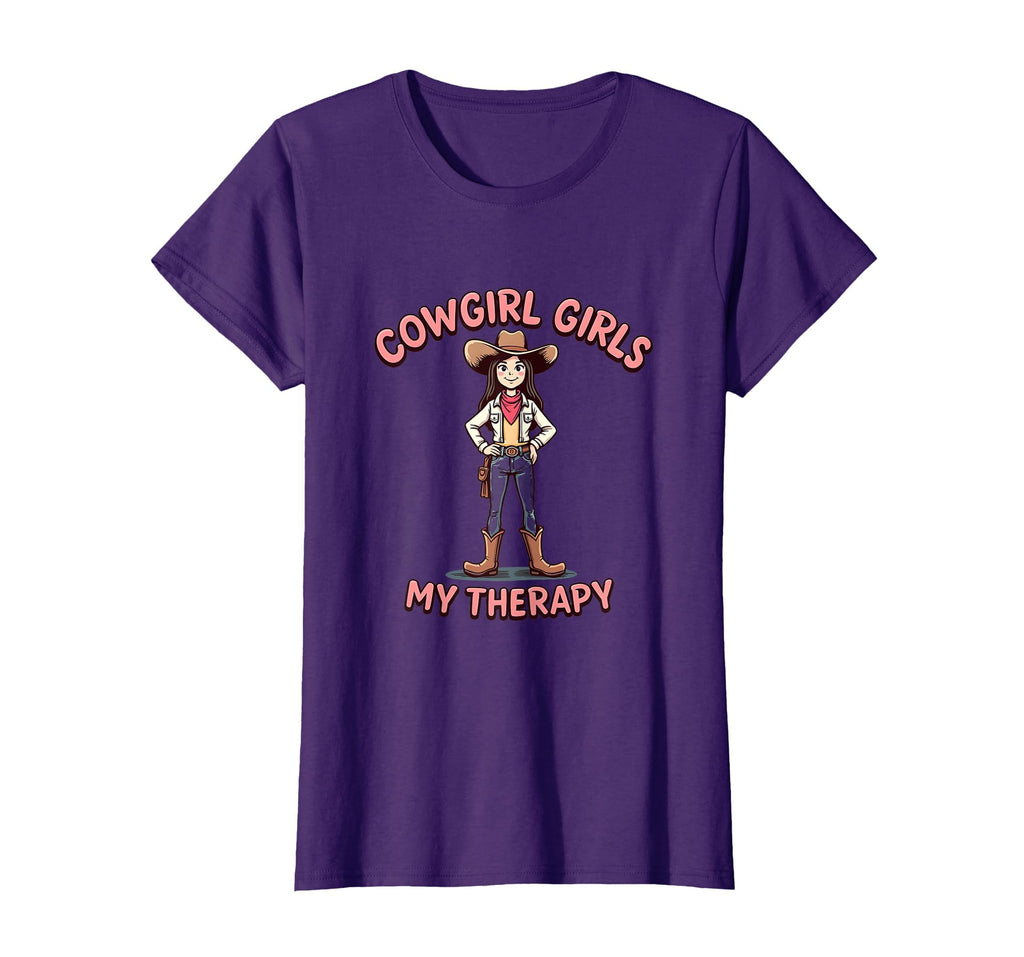 Cowgirl My Therapy Western Ranch T-Shirt - Novelty Apparel Men Women - T-Shirt, Sweatshirt, Hoodie