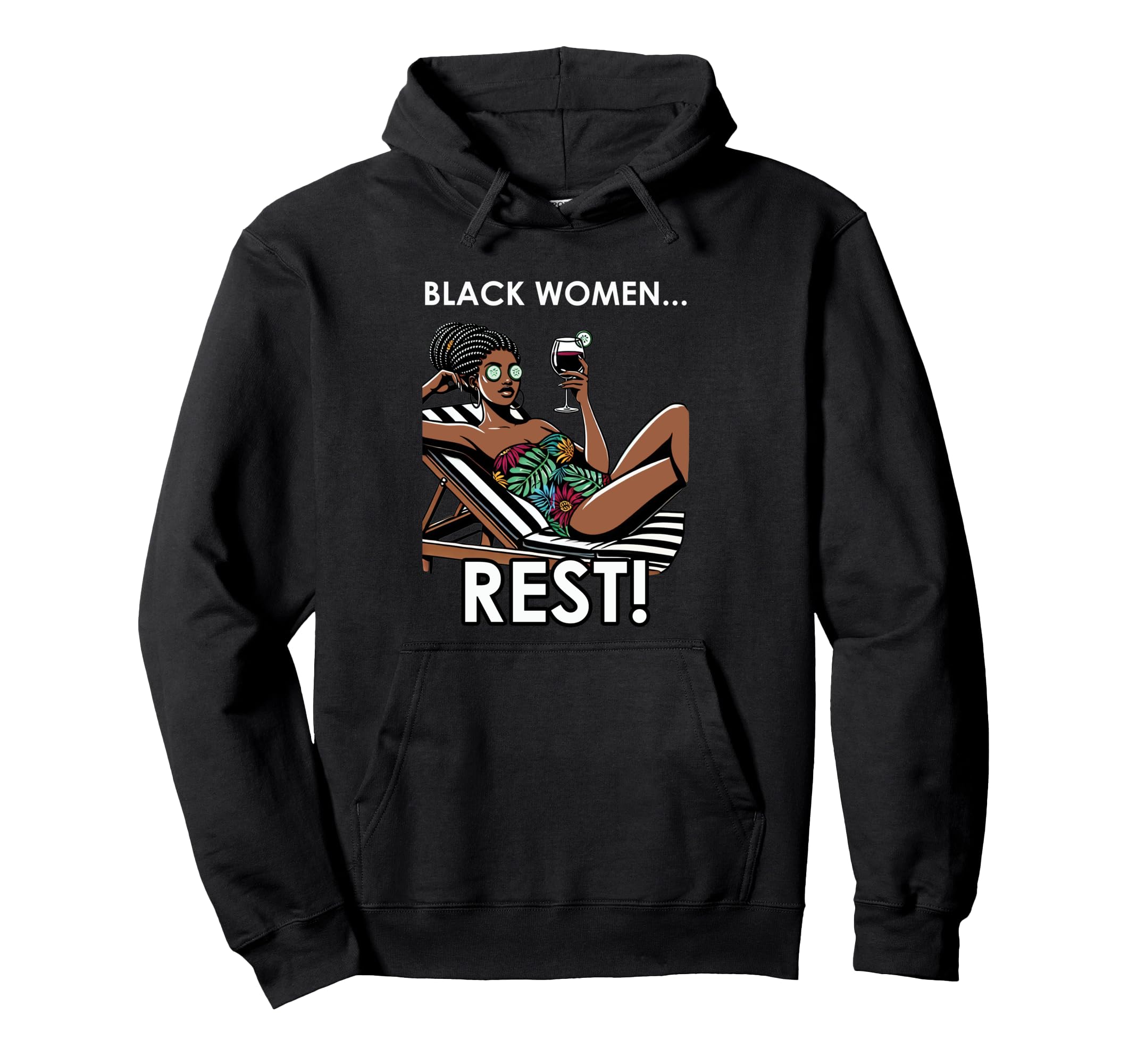 Black Rest Self Care Mental Health Hoodie - Streetwear Style for Adults - T-Shirt, Sweatshirt, Hoodie
