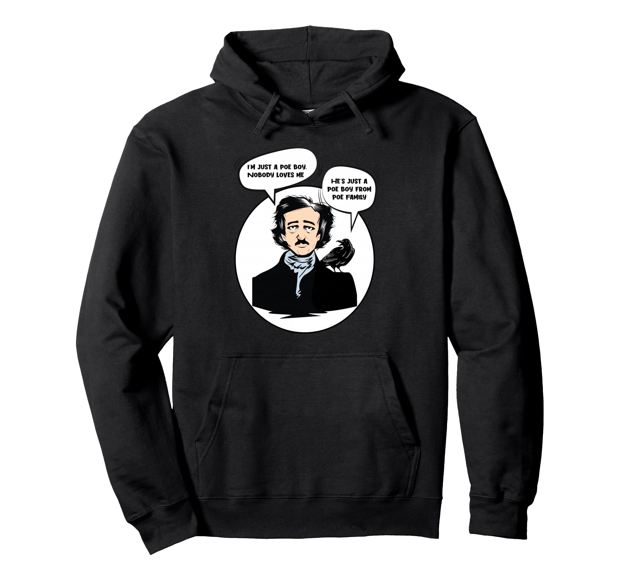 Edgar Allan Poe Raven Gothic Hoodie - Custom Art Print Men Women - T-Shirt, Sweatshirt, Hoodie