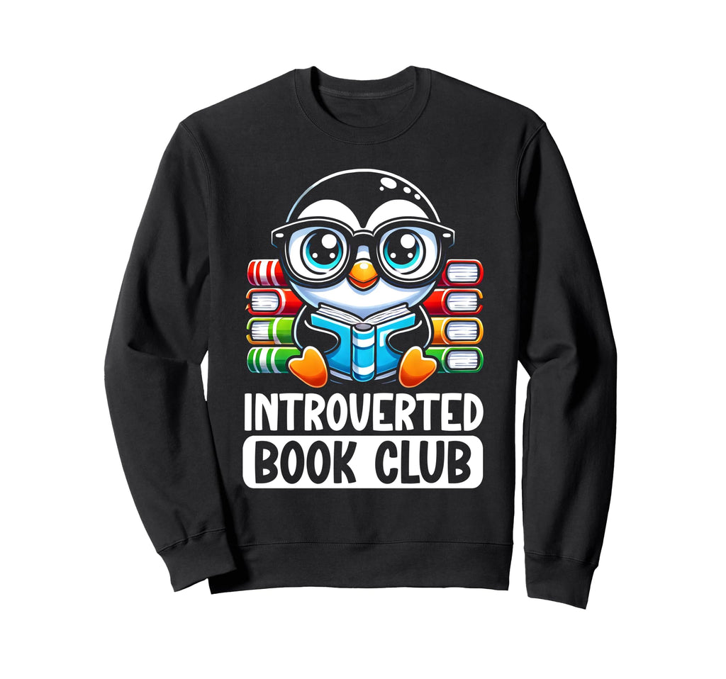 Introverted Book Club Reading Sweatshirt - Minimalist Print Men Women - T-Shirt, Sweatshirt, Hoodie