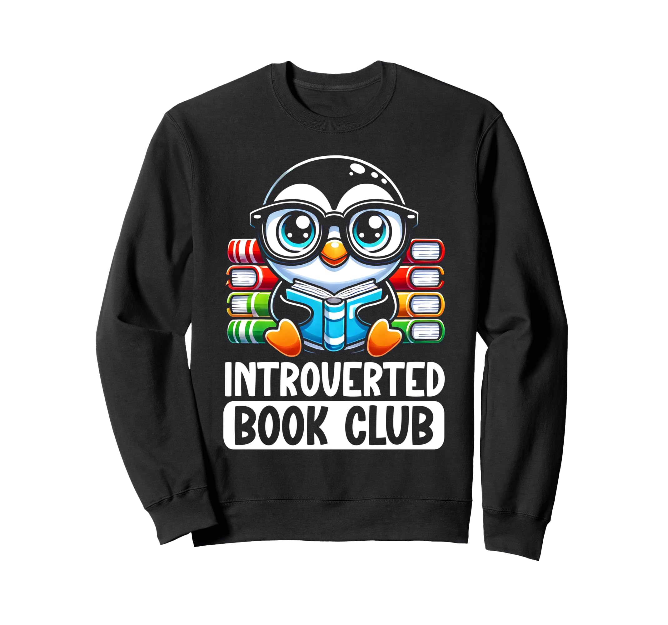 Introverted Book Club Reading Sweatshirt - Minimalist Print Men Women - T-Shirt, Sweatshirt, Hoodie