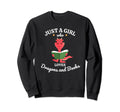 Just Who Loves Dragons And Books Sweatshirt - Trendy Graphic for Adults - T-Shirt, Sweatshirt, Hoodie