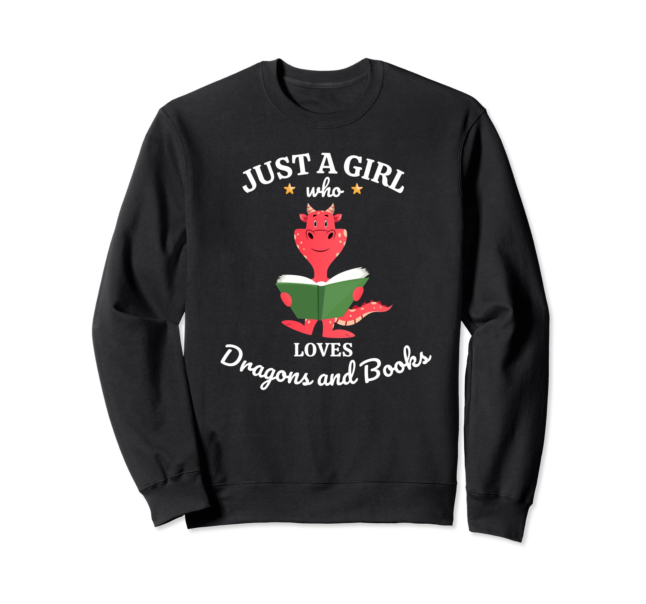 Just Who Loves Dragons And Books Sweatshirt - Trendy Graphic for Adults - T-Shirt, Sweatshirt, Hoodie
