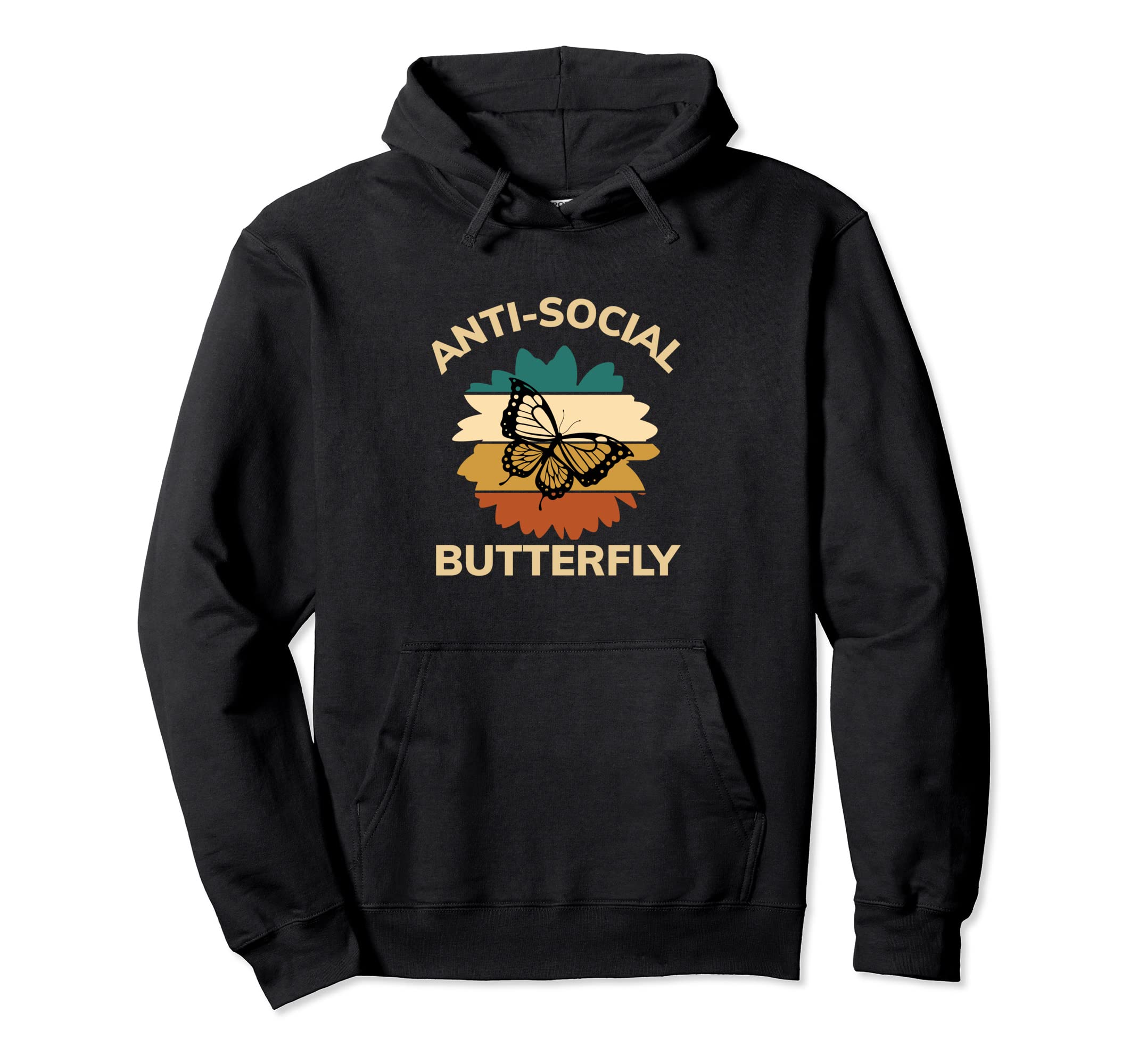 Anti Social Butterfly Introvert Hoodie - Aesthetic Graphic for Adults - T-Shirt, Sweatshirt, Hoodie