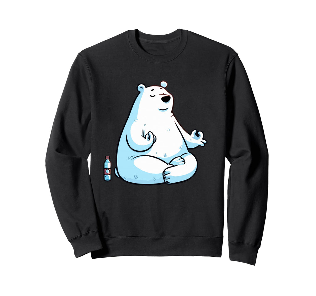 Meditation Polar Bear Yoga Pose Sweatshirt - Minimalist Print Men Women - T-Shirt, Sweatshirt, Hoodie