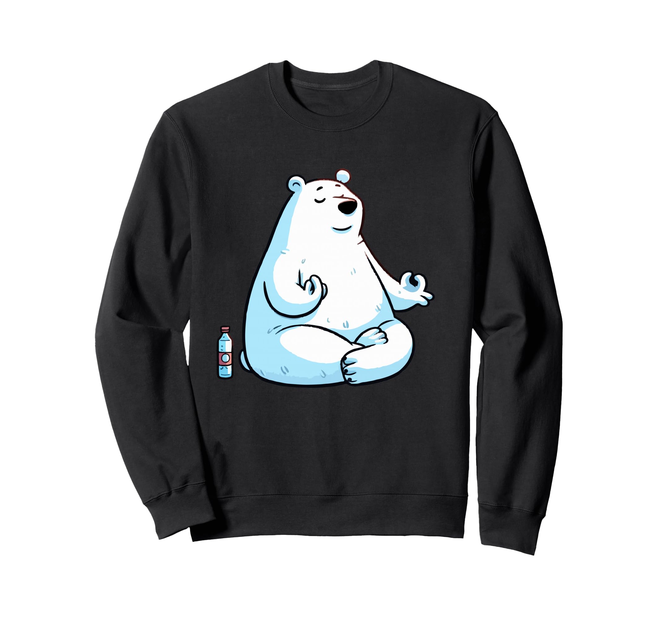 Meditation Polar Bear Yoga Pose Sweatshirt - Minimalist Print Men Women - T-Shirt, Sweatshirt, Hoodie