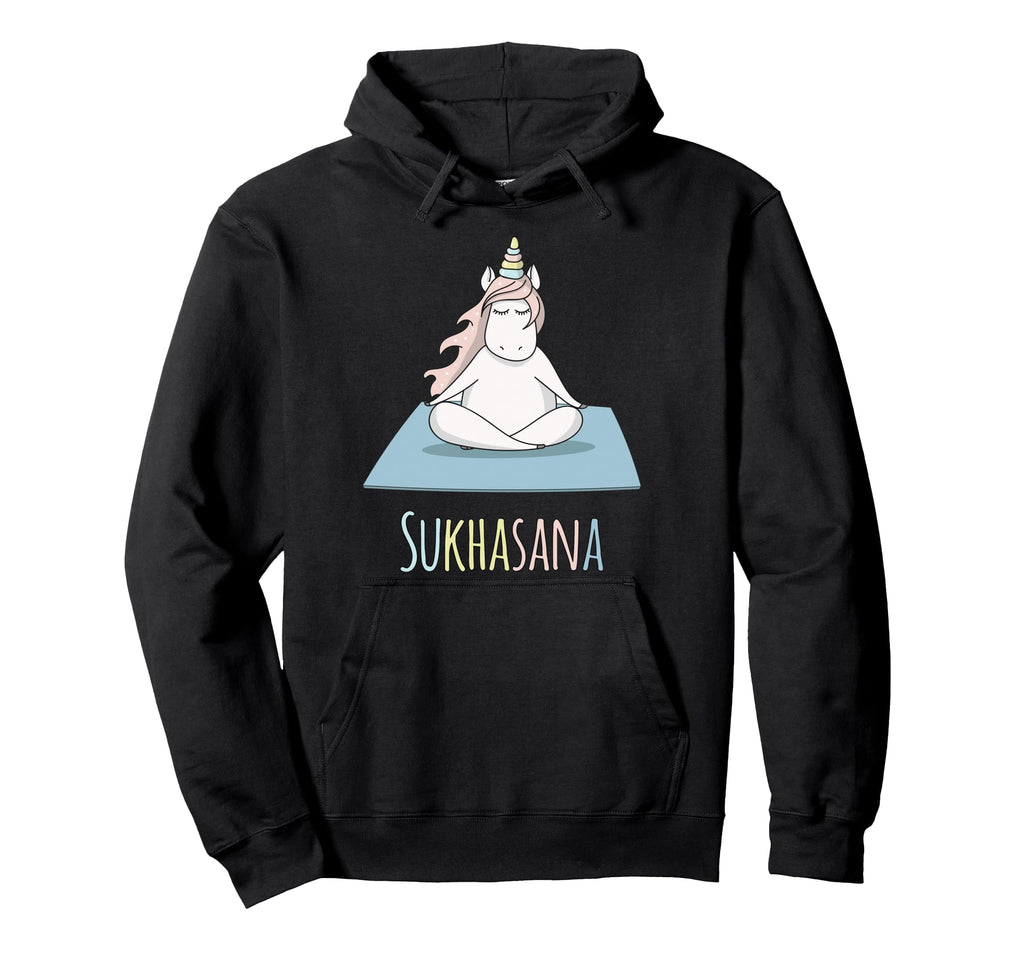 Unicorn Yoga Pose Sukhasana Namaste Hoodie - Streetwear Style Men Women - T-Shirt, Sweatshirt, Hoodie