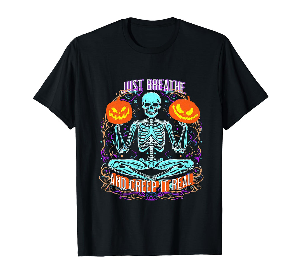 Funny Halloween Skeleton Yoga T-Shirt - Streetwear Style for Adults - T-Shirt, Sweatshirt, Hoodie