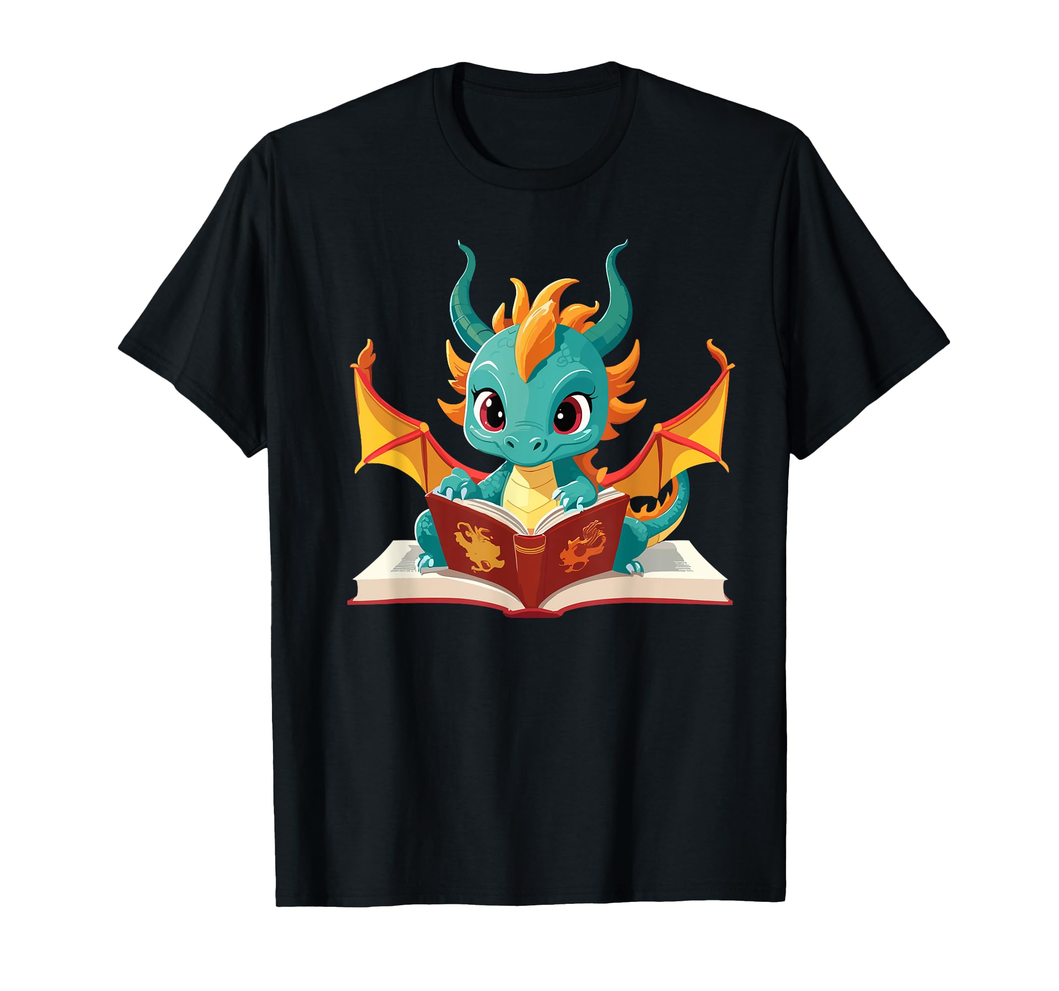 Dragon Is Reading Book Reading T-Shirt - Novelty Apparel for Adults - T-Shirt, Sweatshirt, Hoodie