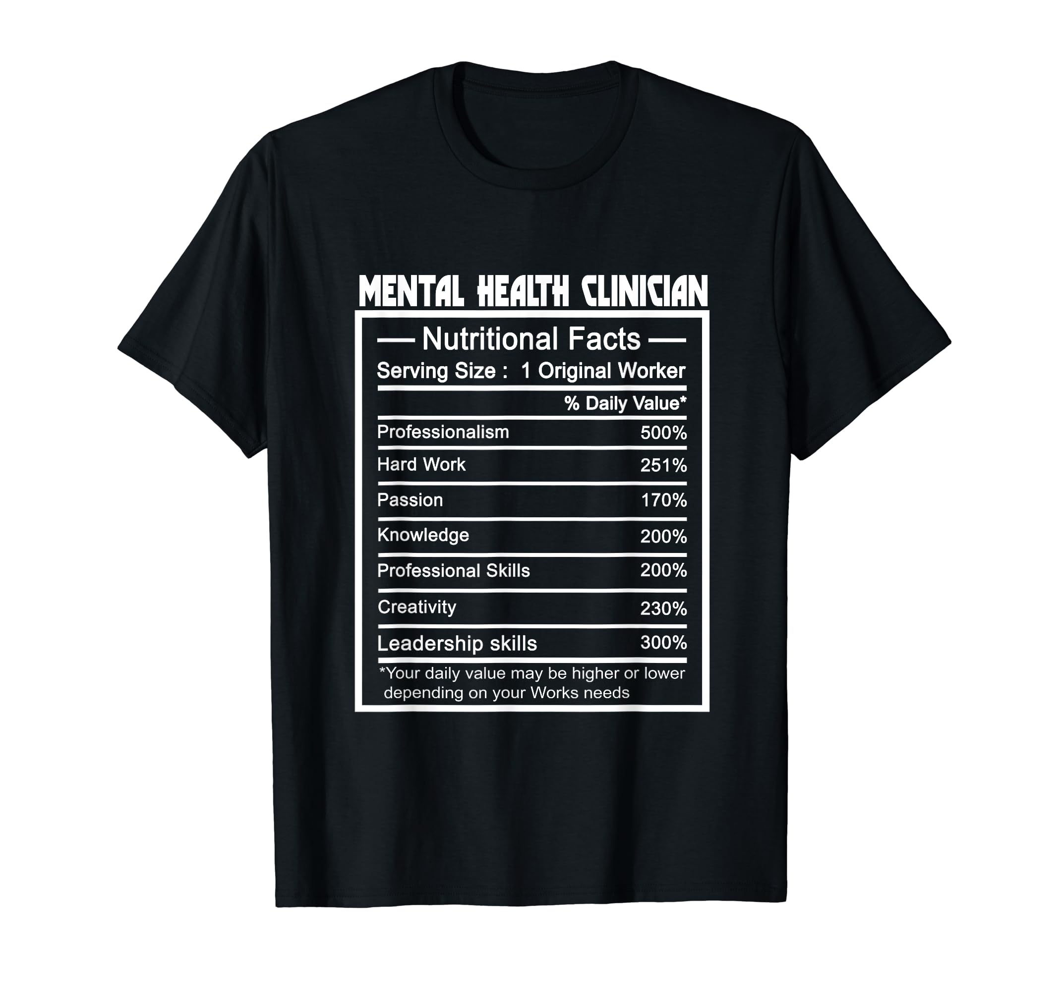 Funny Job Title Nutrition Facts T-Shirt - Aesthetic Graphic for Adults - T-Shirt, Sweatshirt, Hoodie