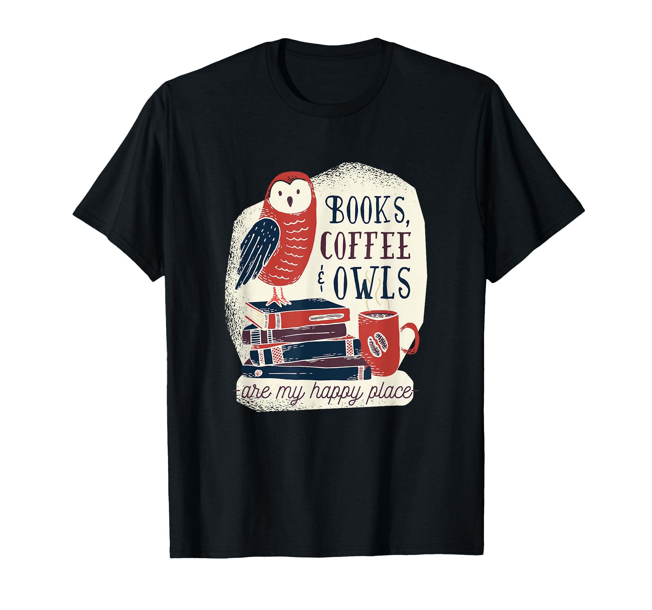Books Coffee Owls Reading Book T-Shirt - Casual Everyday Wear for Adults - T-Shirt, Sweatshirt, Hoodie