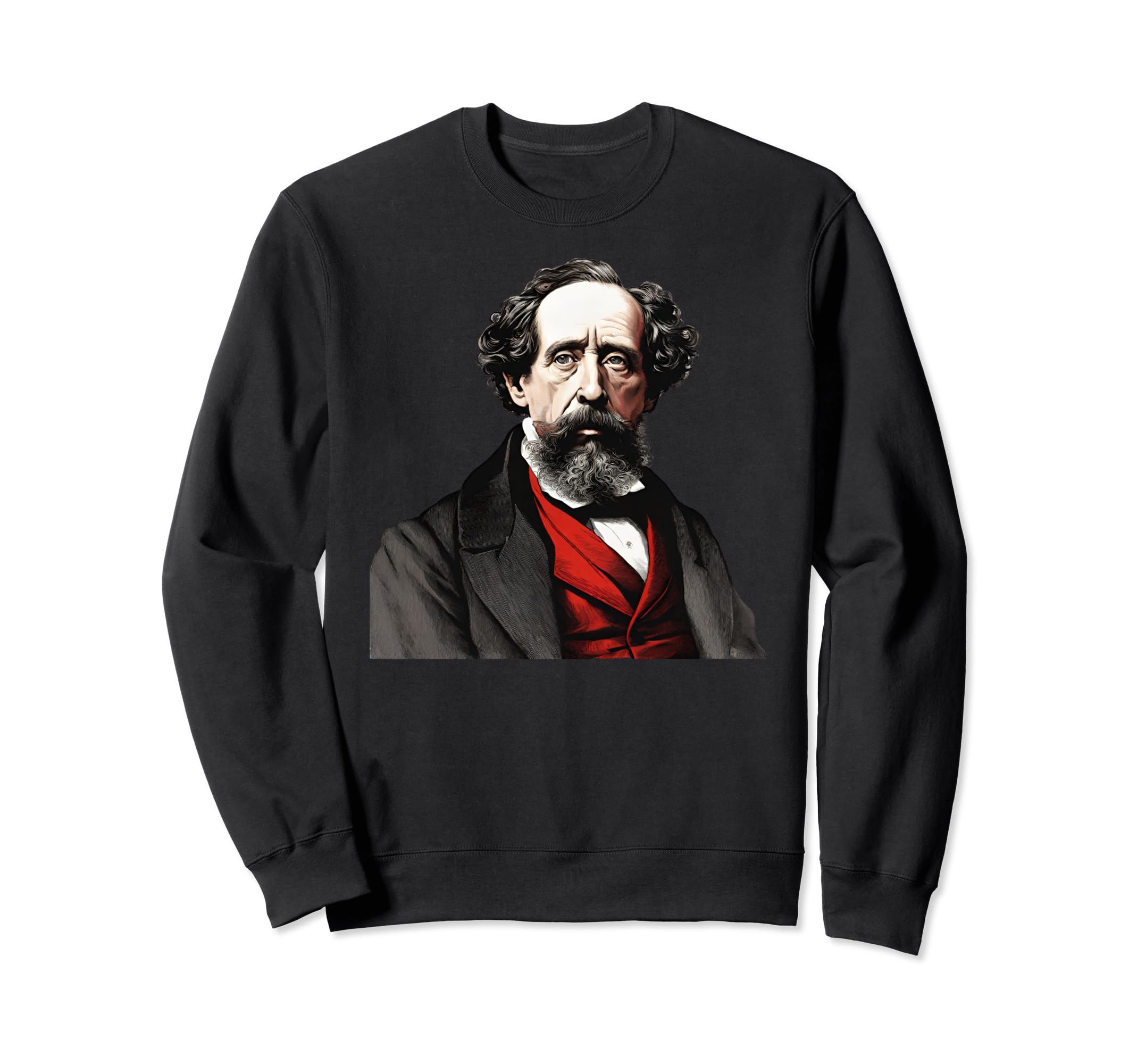 Charles Dickens Tribute Red Sweatshirt - Custom Art Print Men Women - T-Shirt, Sweatshirt, Hoodie