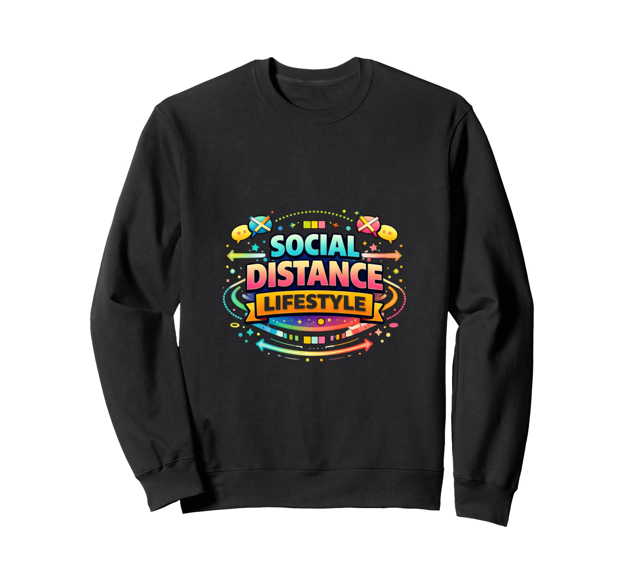 Social Distance Lifestyle Introvert Space Sweatshirt - Graphic Print Unisex - T-Shirt, Sweatshirt, Hoodie