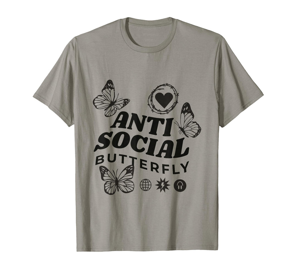 Anti Social Butterfly T-Shirt - Fun Novelty Design Unisex - T-Shirt, Sweatshirt, Hoodie