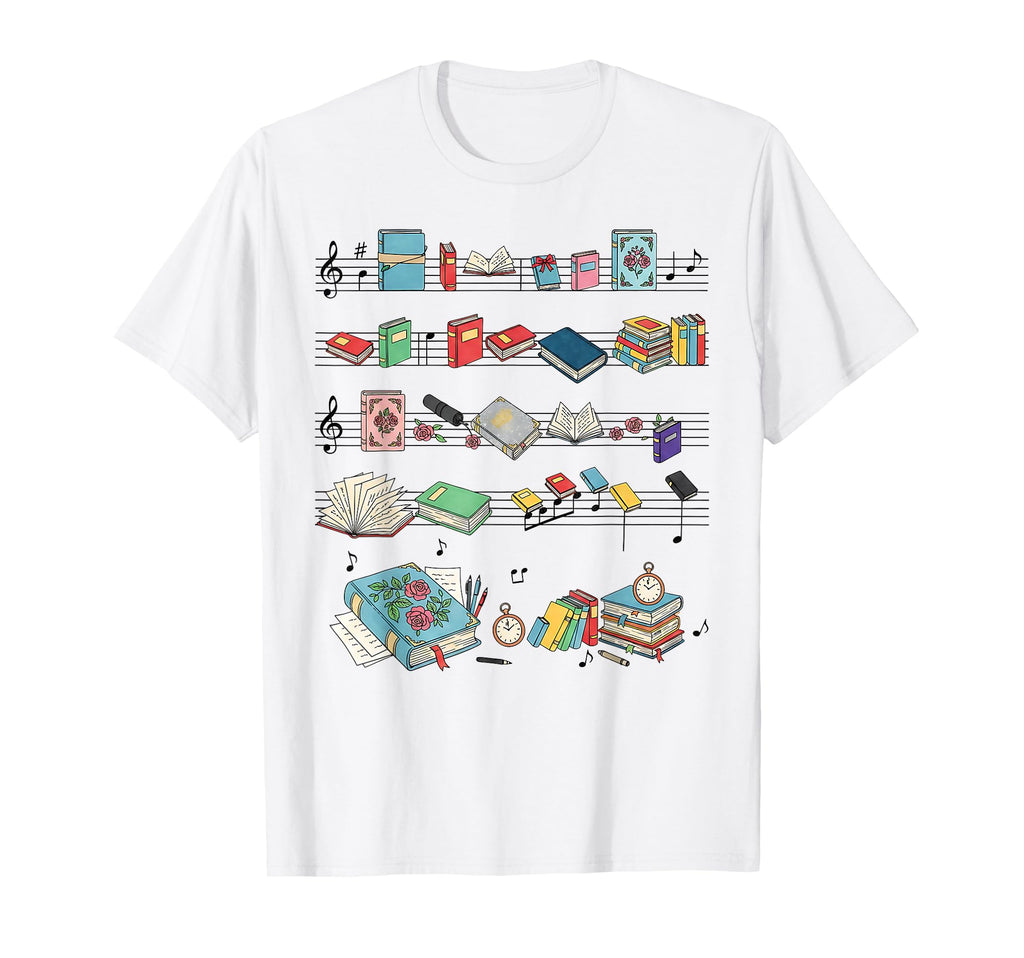 Books Sheet Music Bookworm Librarian T-Shirt - Trendy Graphic Men Women - T-Shirt, Sweatshirt, Hoodie