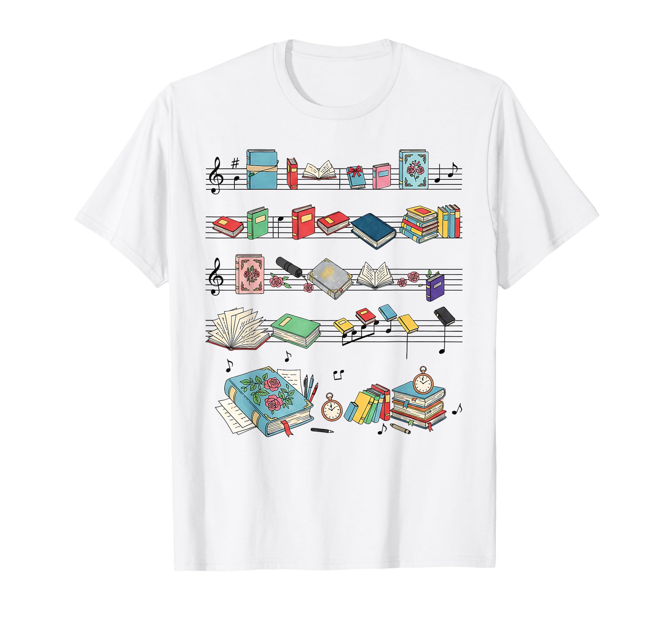Books Sheet Music Bookworm Librarian T-Shirt - Trendy Graphic Men Women - T-Shirt, Sweatshirt, Hoodie