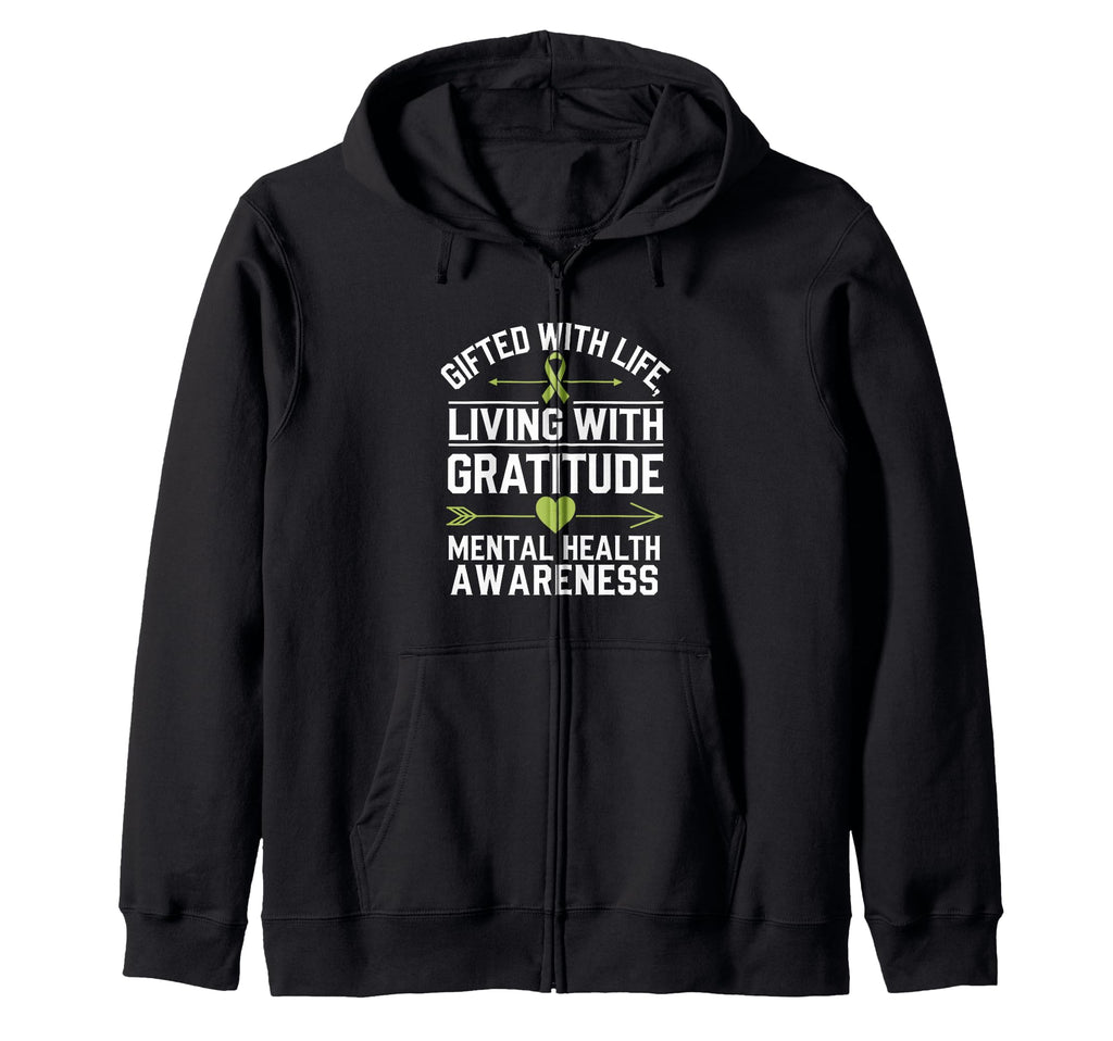 Mental Health Awareness Month Green Hoodie - Unique Graphic Men Women - T-Shirt, Sweatshirt, Hoodie