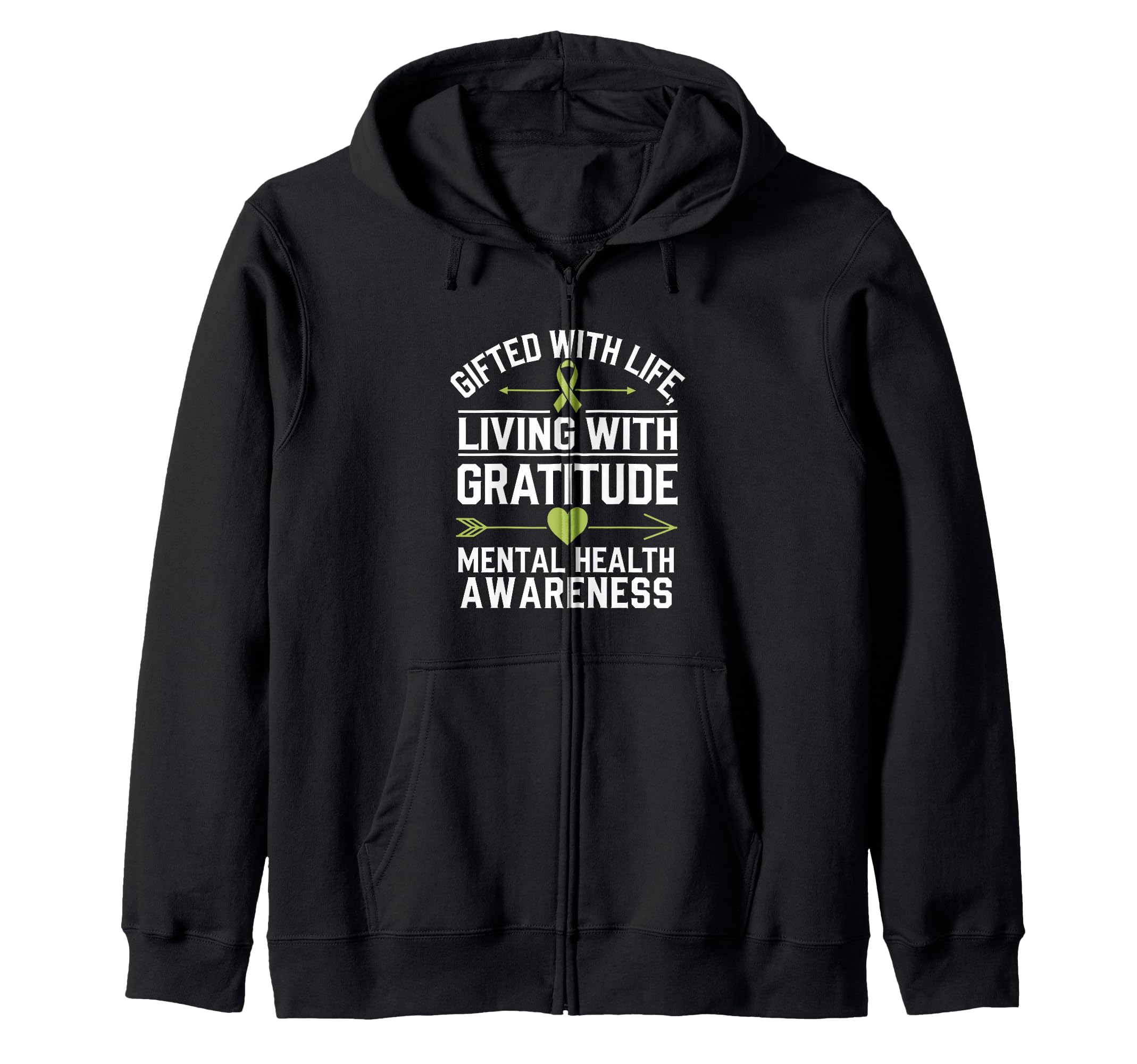 Mental Health Awareness Month Green Hoodie - Unique Graphic Men Women - T-Shirt, Sweatshirt, Hoodie