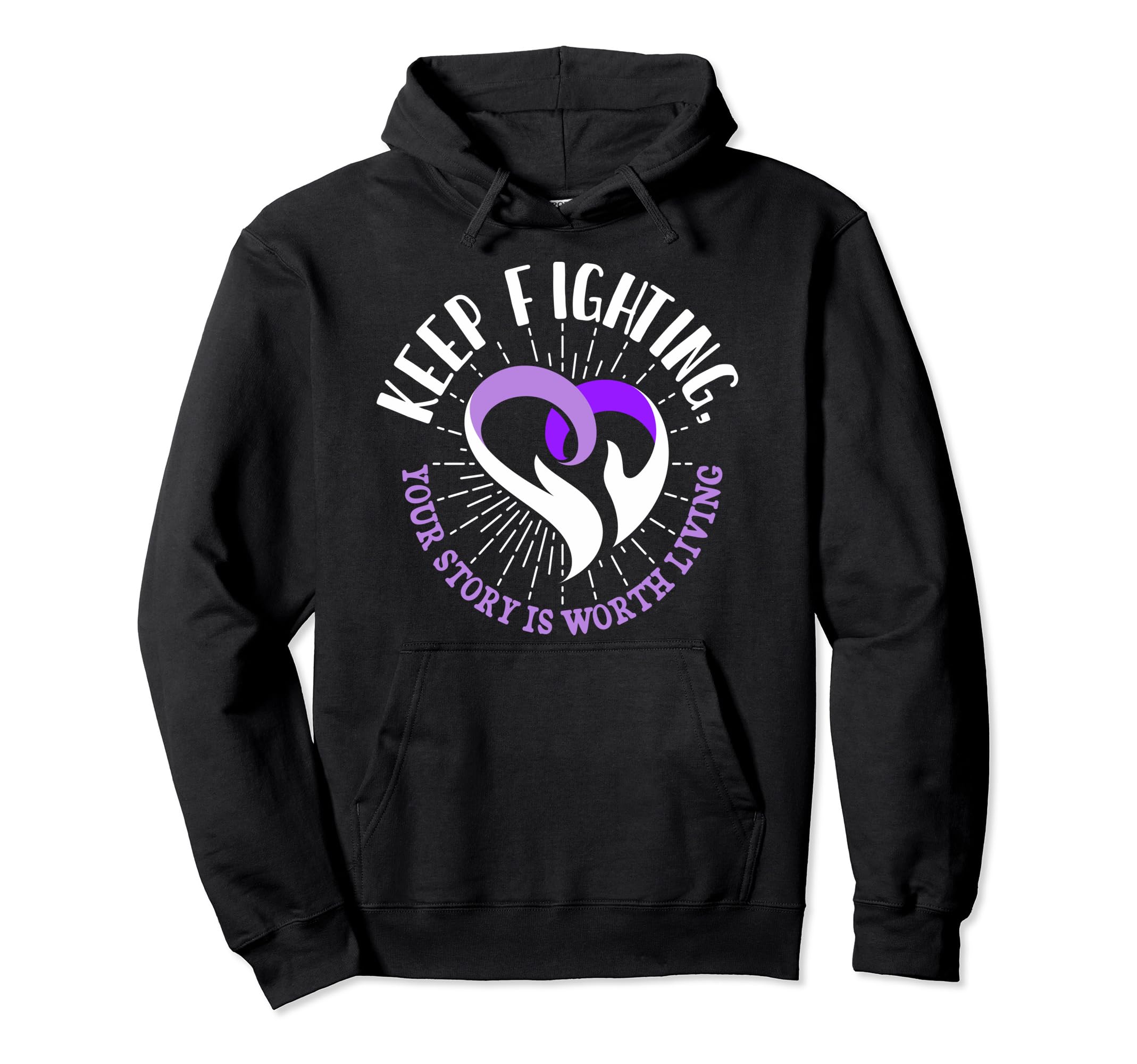 Keep Fighting Suicide Prevention Hoodie - Unique Graphic Men Women - T-Shirt, Sweatshirt, Hoodie
