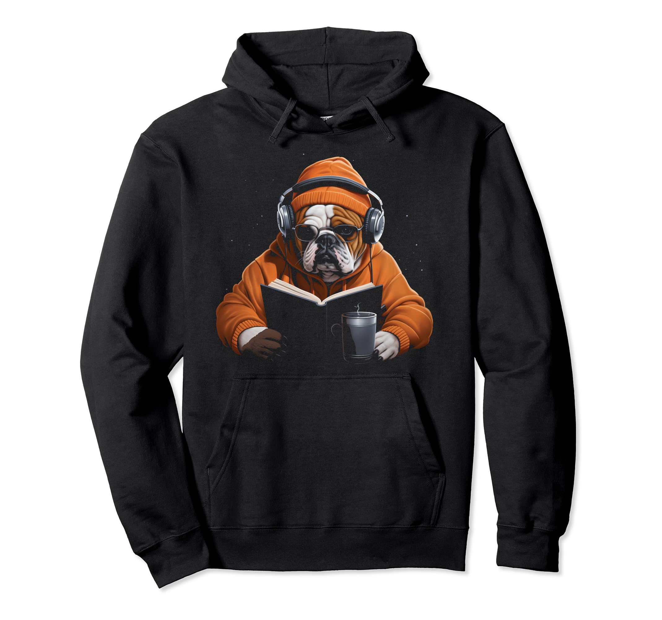 Book Stuff Book Lovers Bulldog Reading Hoodie - Streetwear Style Unisex - T-Shirt, Sweatshirt, Hoodie